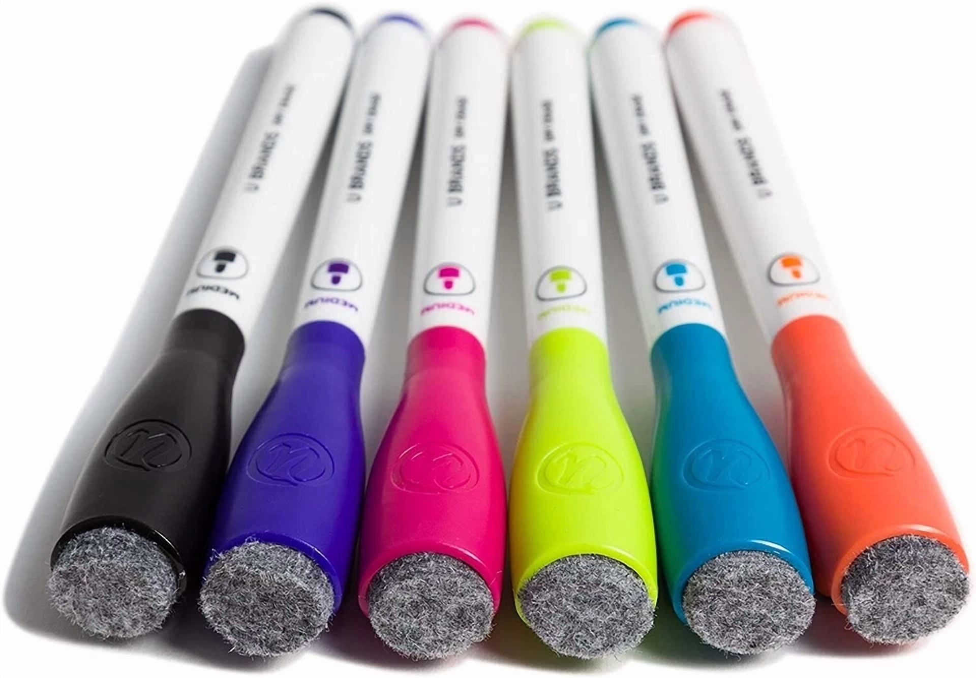 U Brands Low Odor Magnetic Dry Erase Markers With Erasers, Medium Point, Assorte