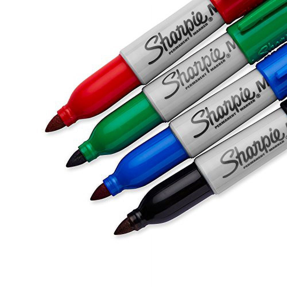 Sharpie Mini Permanent Marker Single Piece Fine Point, Assorted Colors, 4 Count