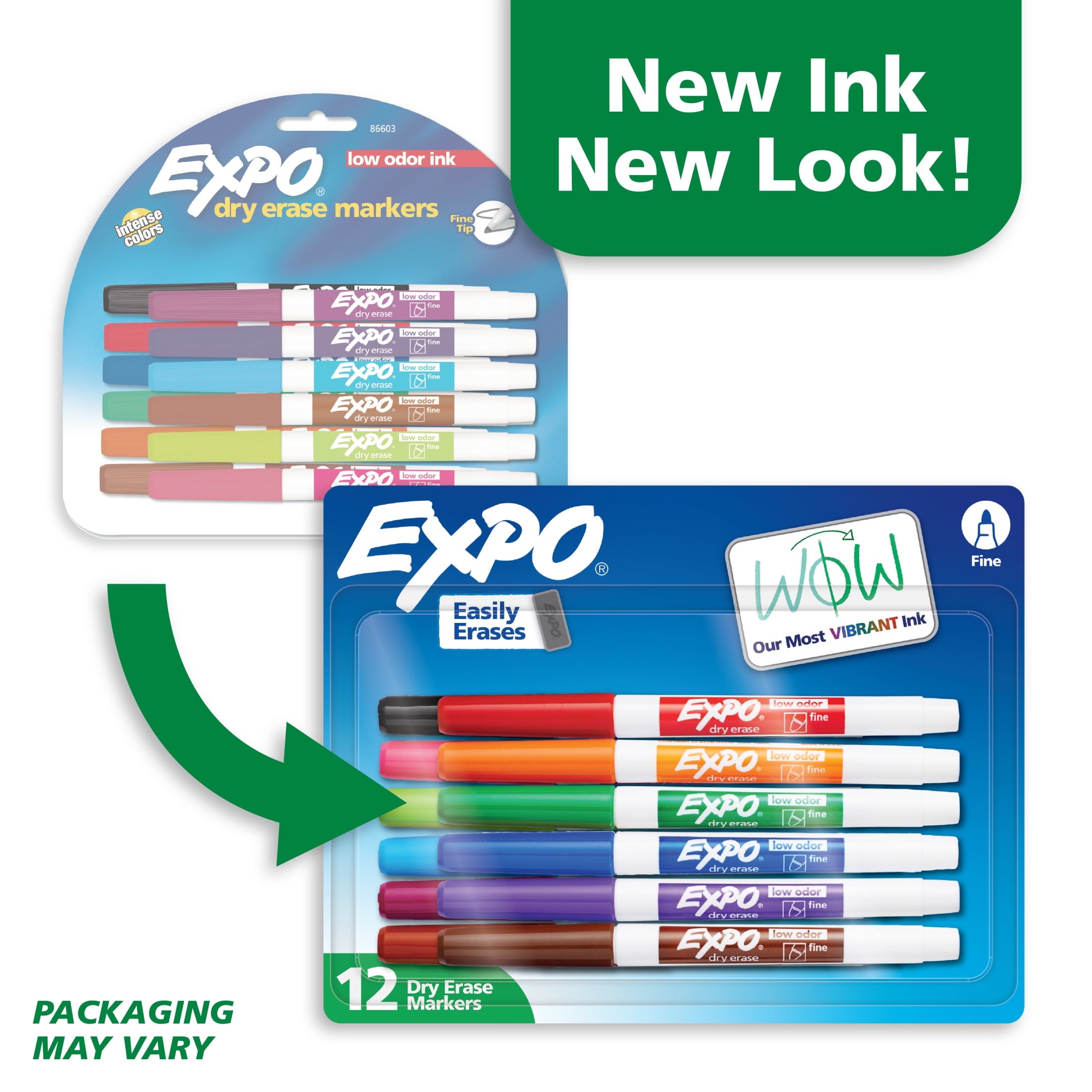 EXPO Dry Erase Markers, Fine Tip, Assorted Colors, 12 Count