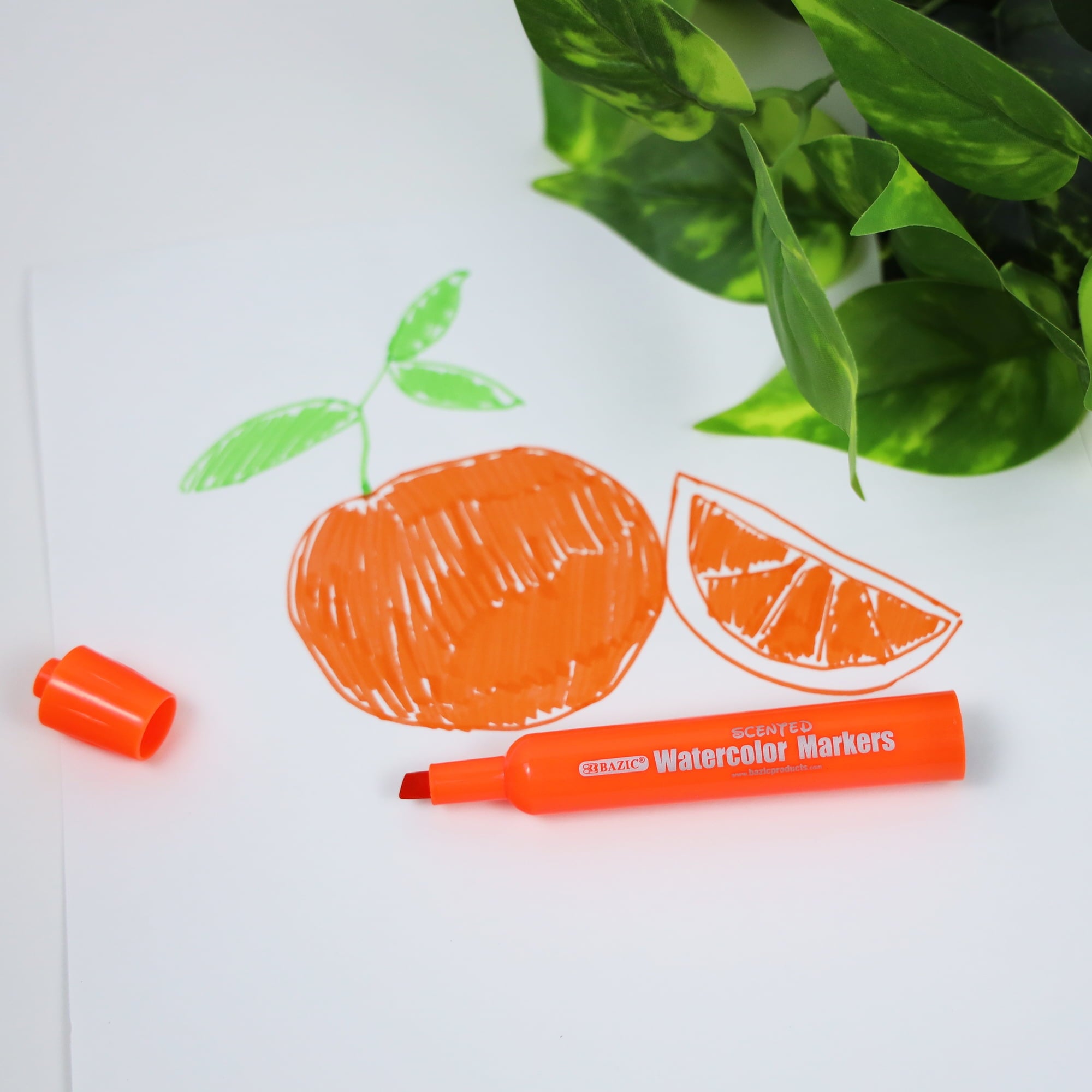 BAZIC Washable Fruit Scented Markers 10 Color Chisel Tip (10/Pack), 2-Packs