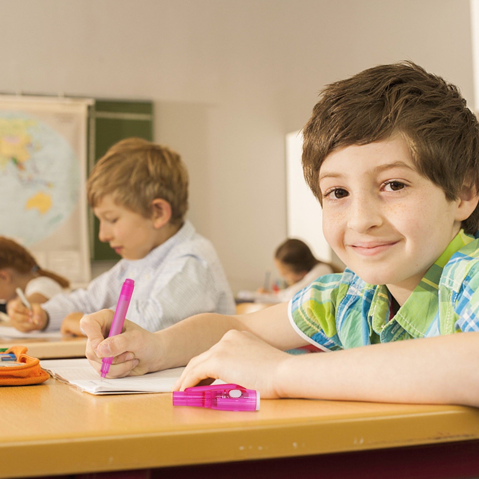 Fridja Invisible Ink Markers with UV Light, Fine Point, Assorted Colors, 8 Count, 8 Pack