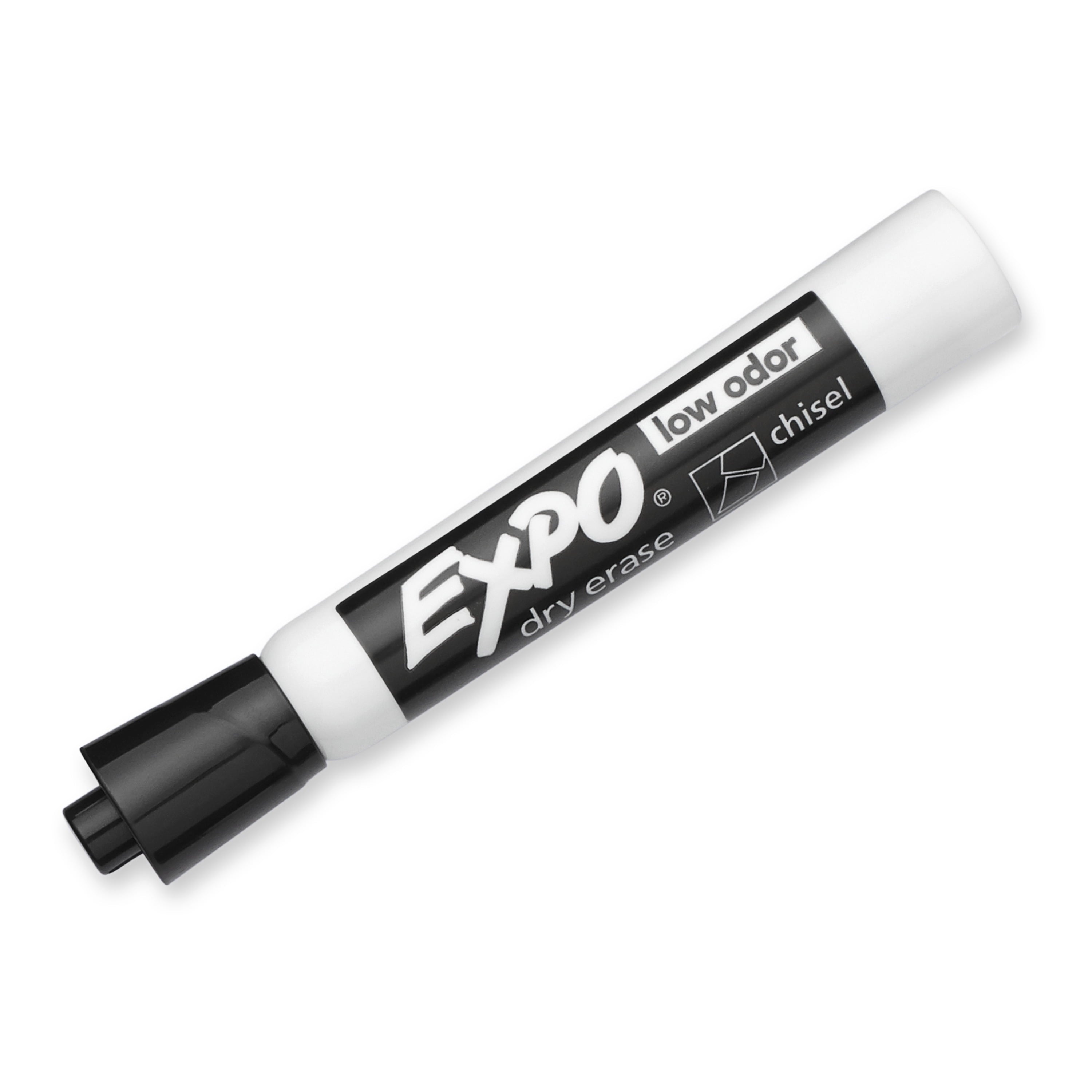 EXPO Low Odor Dry Erase Marker, Chisel Tip, Black, 12 Count