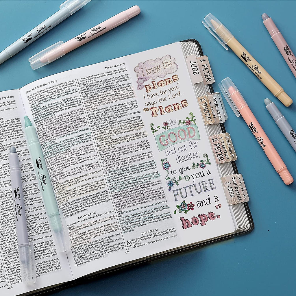 Mr. Pen- Gel Highlighter, 8 Pack, Morandi Colors, Bible Highlighters No Bleed, No Bleed Highlighters