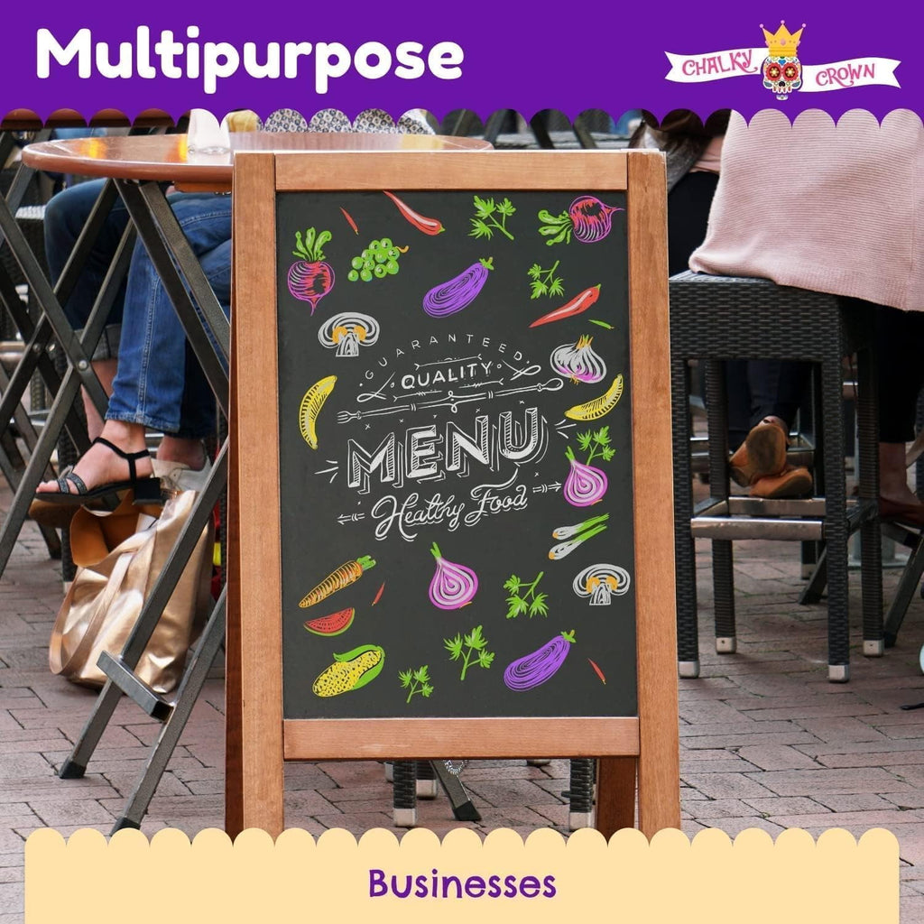 Chalky Crown - Bold Chalk Markers - Dry Erase Marker Pens - Reversible Tip - 8 Pack, 6 mm