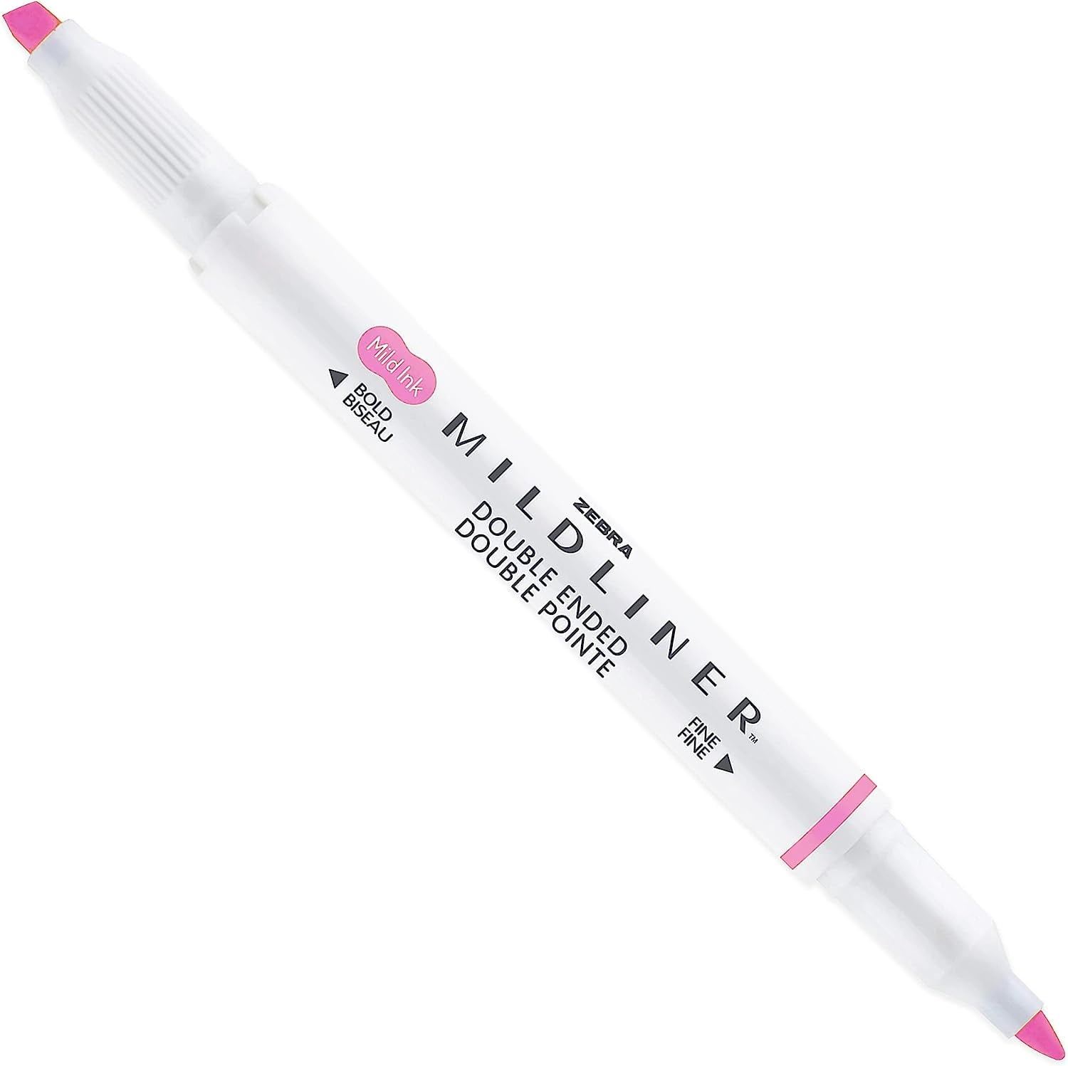 Zebra Mildliner Marker Highlighter Pens - Double Ended - Chisel/Bullet Tip - Wallet of 5 - Green, Yellow, Red, Pink, Violet