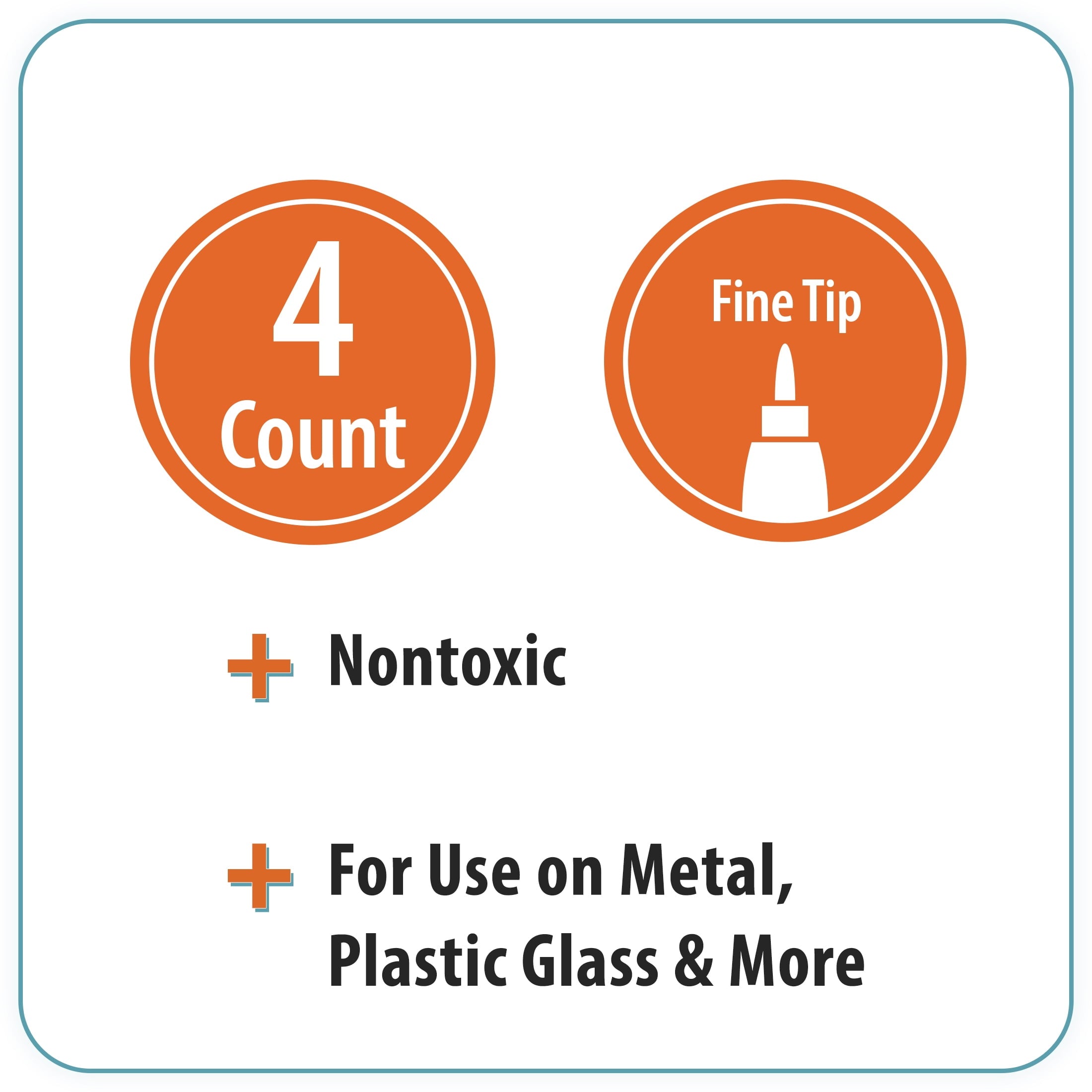 (4 pack) Pen+Gear Permanent Markers, Fine Tip, Assorted Metallic Colors, 4 Count