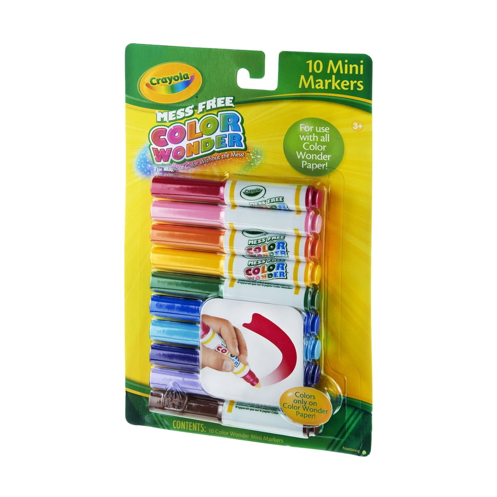 Crayola Color Wonder Mini Markers with 10, Assorted Colors, 10 Count