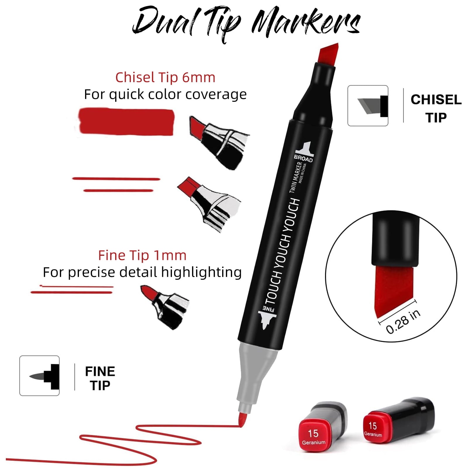 FABULAS 80 Colors Alcohol Markers Brush Tip, Dual Tip Permanent Art Markers for Adults Coloring Sketching Drawing
