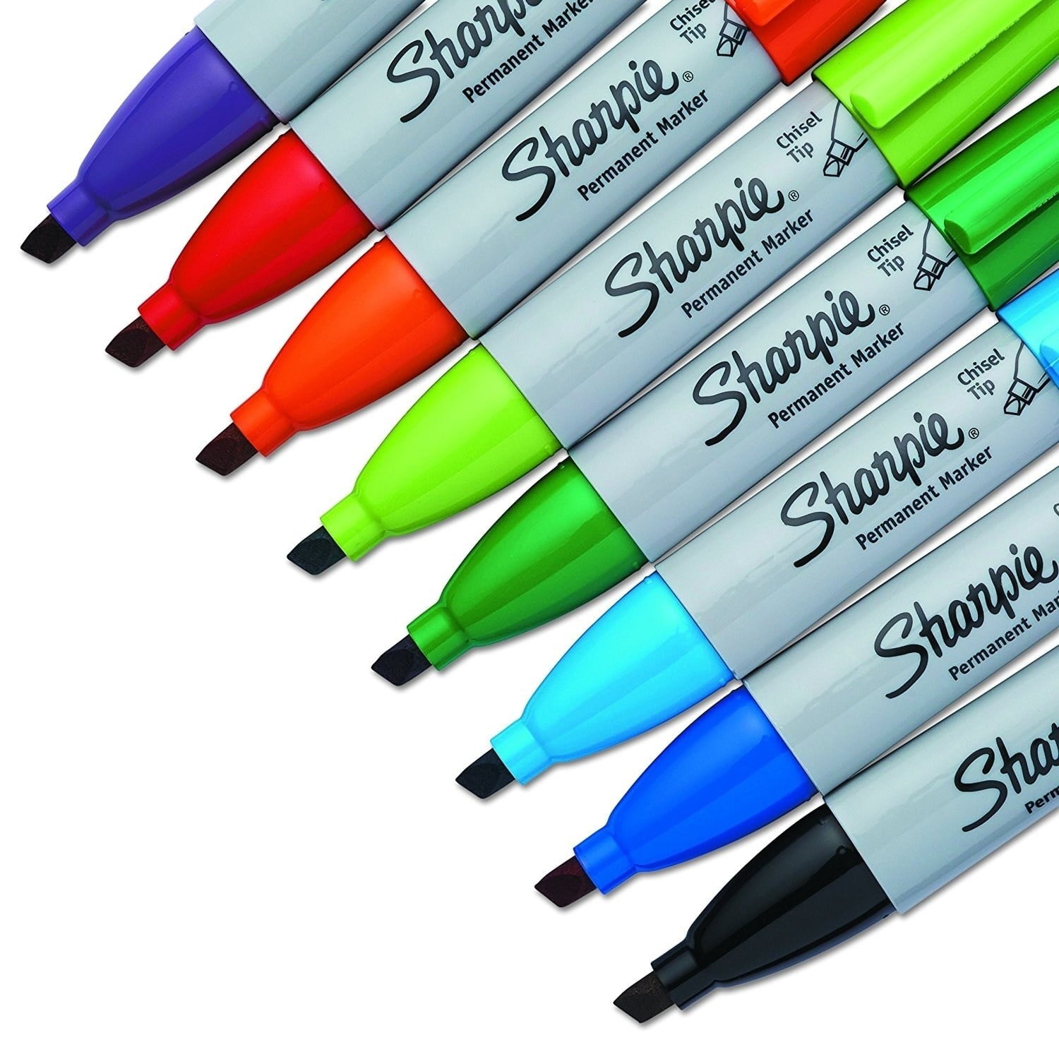Sharpie Permanent Markers, Chisel Tip, Assorted Colors, 8 Count