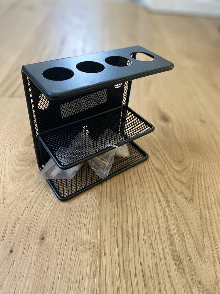 Dry Erase Marker Holder - Wall/Magnet - Black Metal Office Organizer