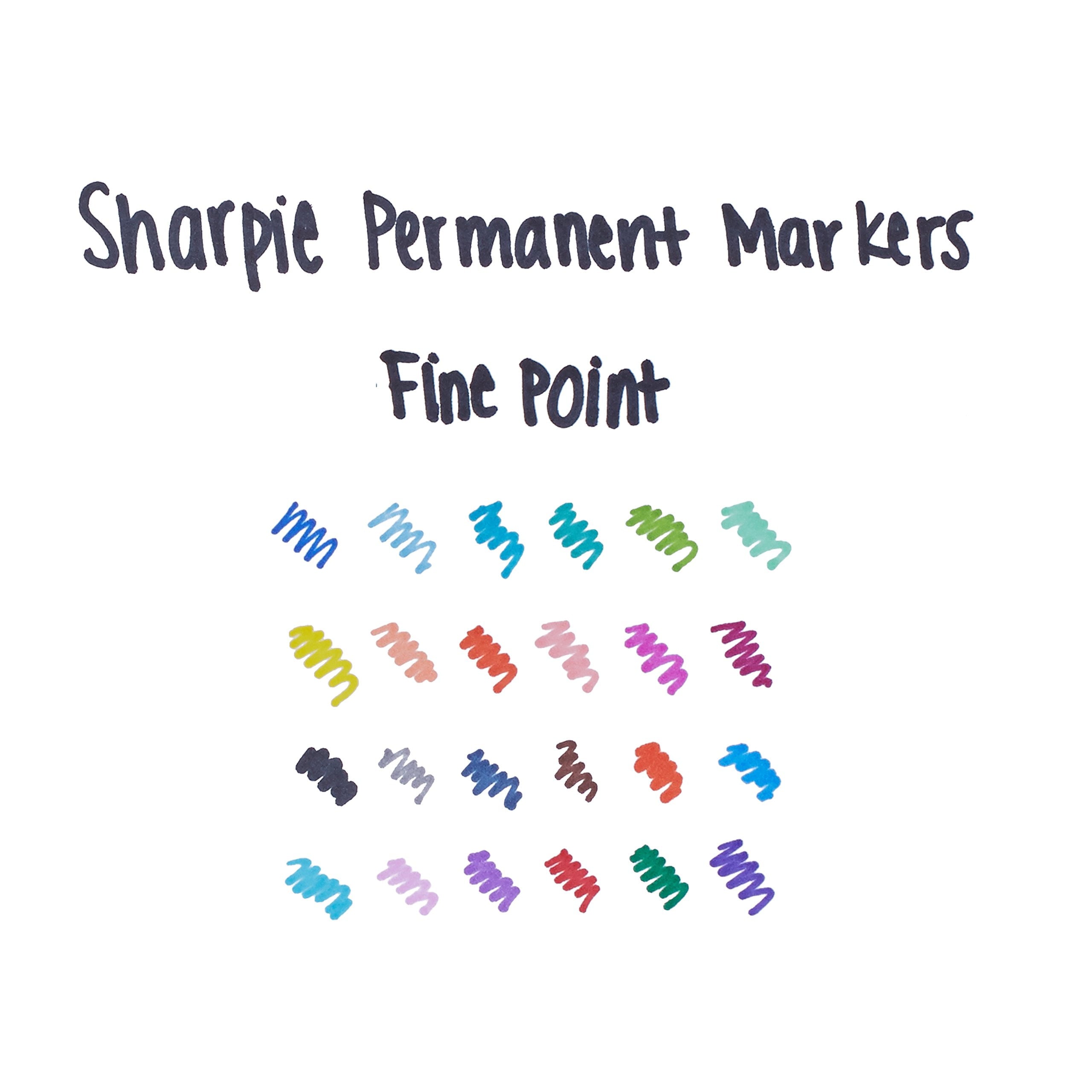 Sharpie 75846 Permanent Markers, Fine Point, Assorted Colors, 24-Count