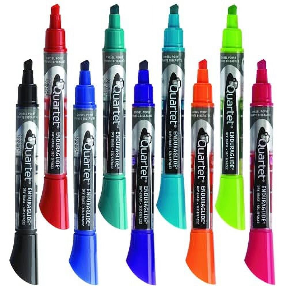Quartet® EnduraGlide® Dry-Erase Markers, Chisel-Tip, Assorted Colors, Pack Of 12