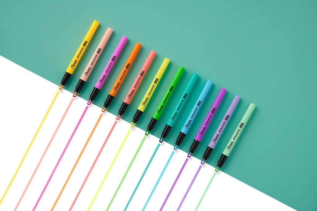Sharpie Highlighter, Clear View Highlighter with See-Through Chisel Tip, Stick Highlighter, Assorted, 12 Count