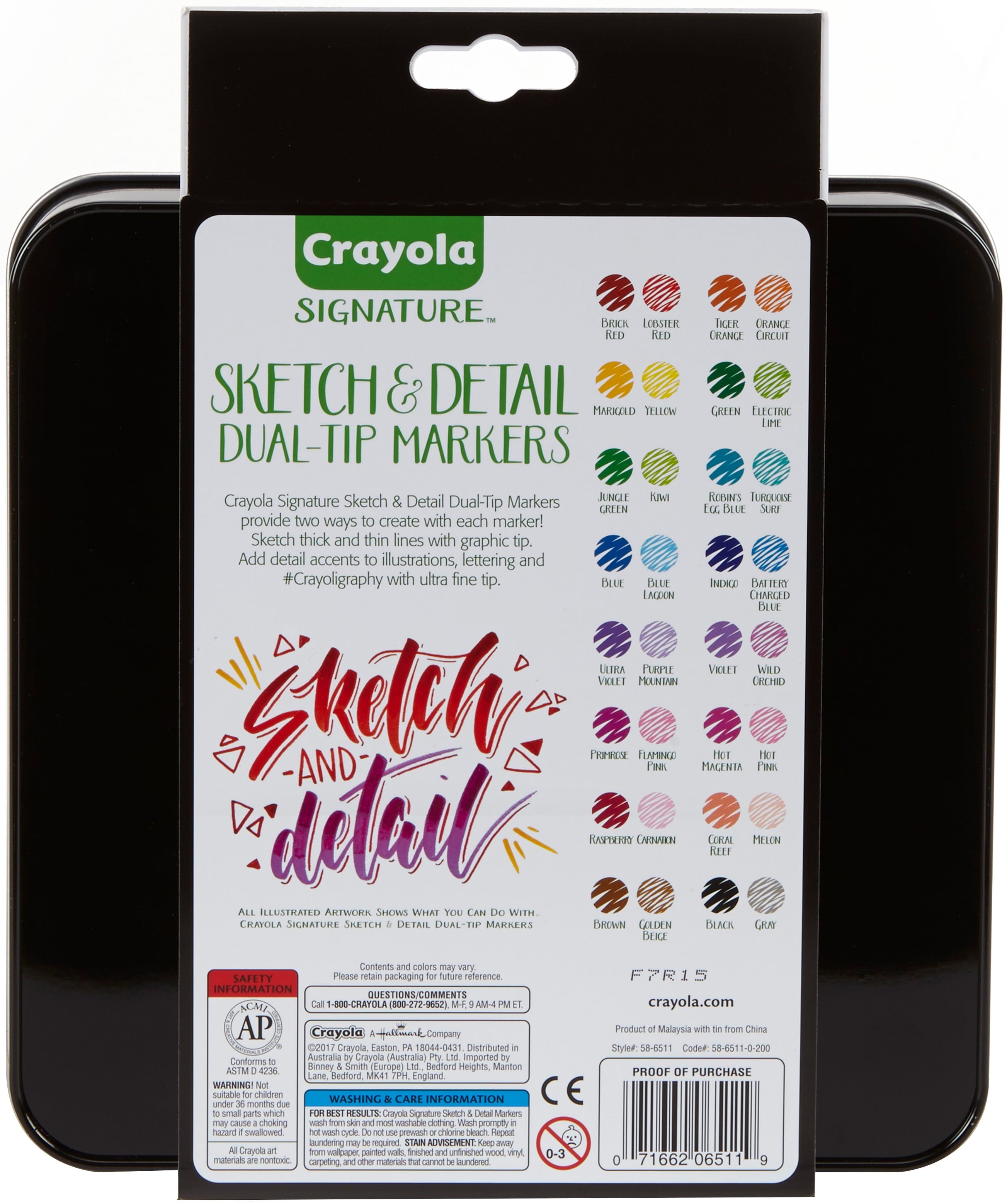 Crayola Dual-Ended Markers; Super Tip / Ultra Fine Tip, Premium Art Tools; Complementary Colors; Adult Coloring