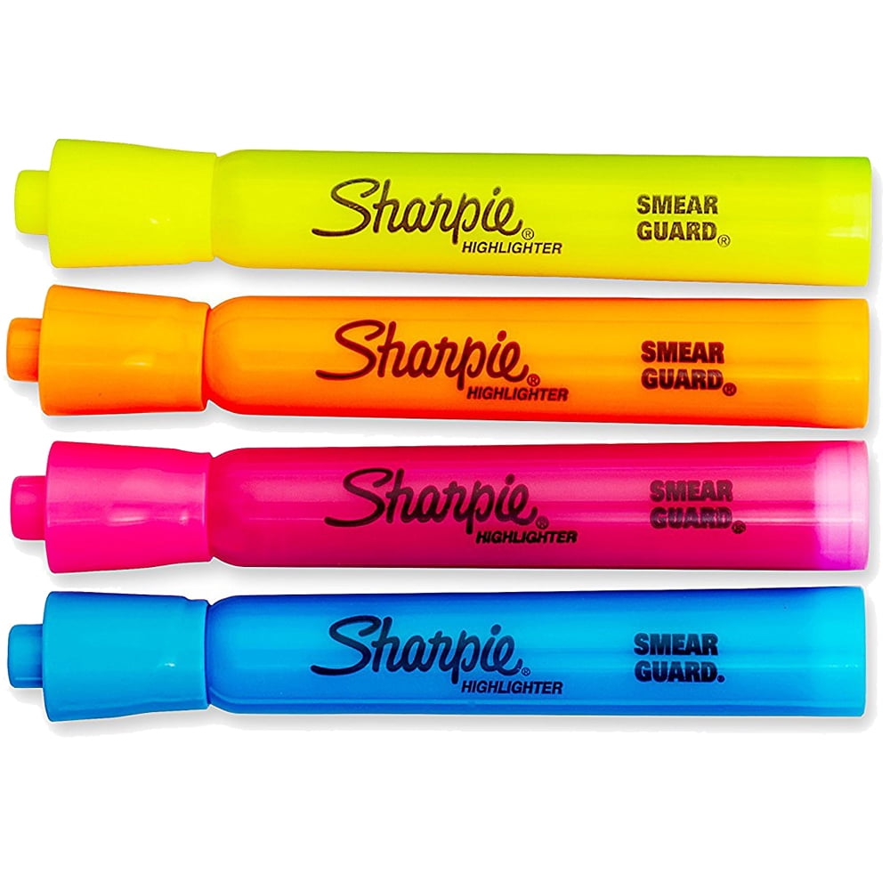 Pack of (2) Sharpie Accent Tank-Style Highlighters, 4 Colored Highlighters