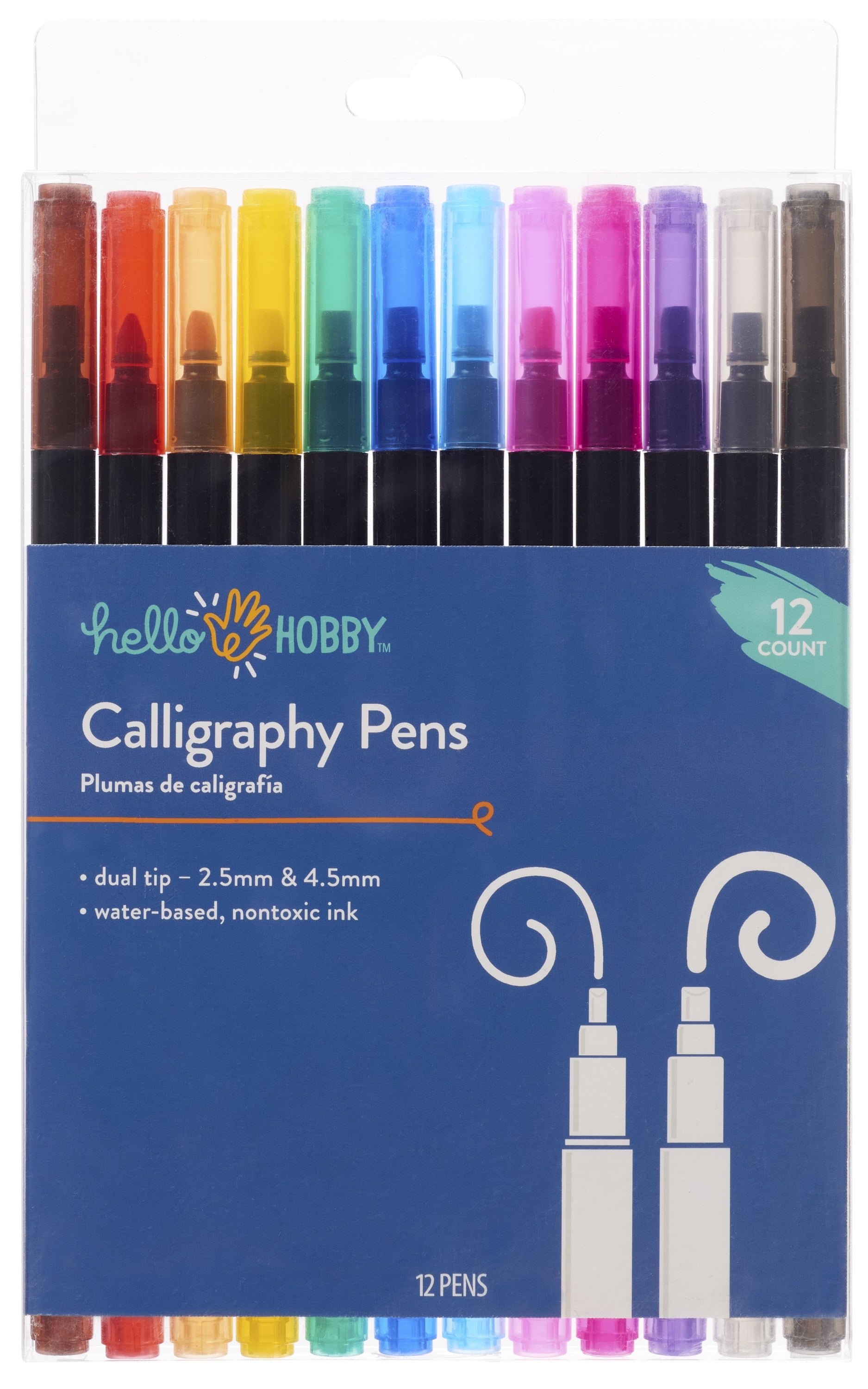 Hello Hobby Multicolor Calligraphy Marker Set, 12 Count Adult