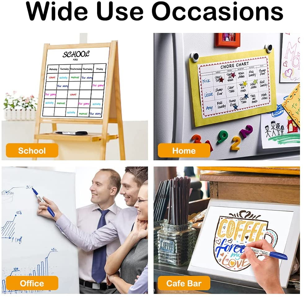 Wet Erase Markers, Shuttle Art 15 Pack Blue 1mm Fine Tip Smudge-Free Markers, Use on Laminated Calendars, Overhead Projectors, Schedules, Whiteboards, Transparencies, Glass