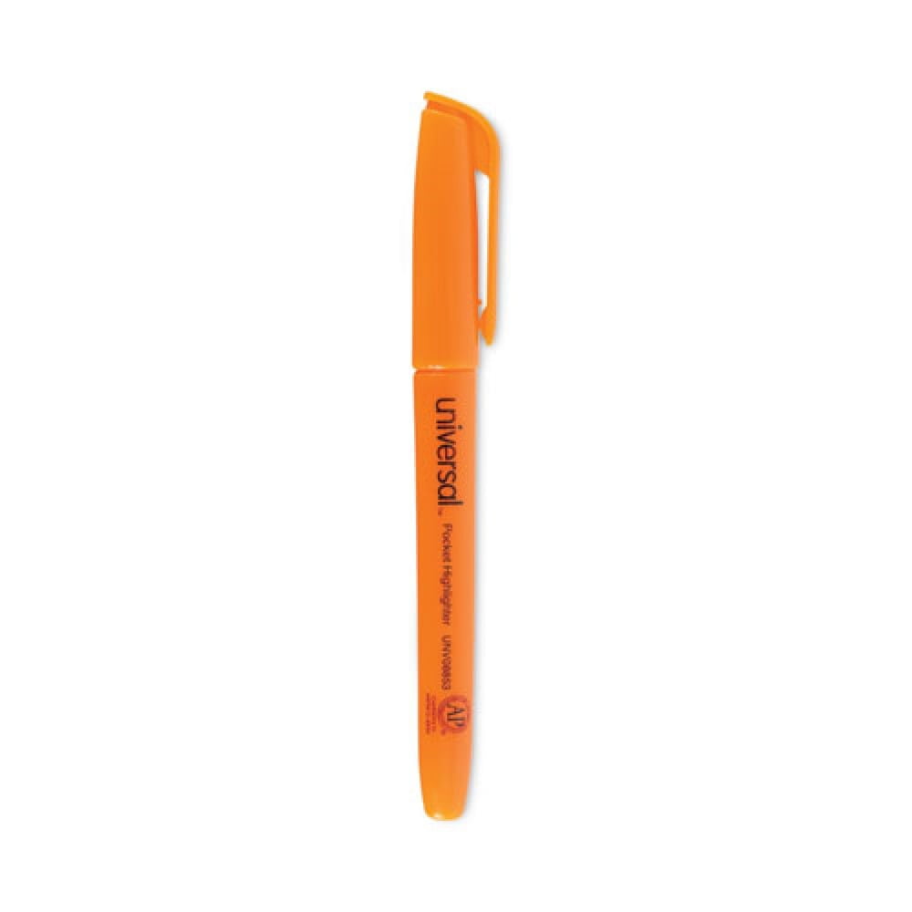 Universal Chisel Tip Fluorescent Orange Ink Orange Barrel Pocket Highlighters (1 Dozen)