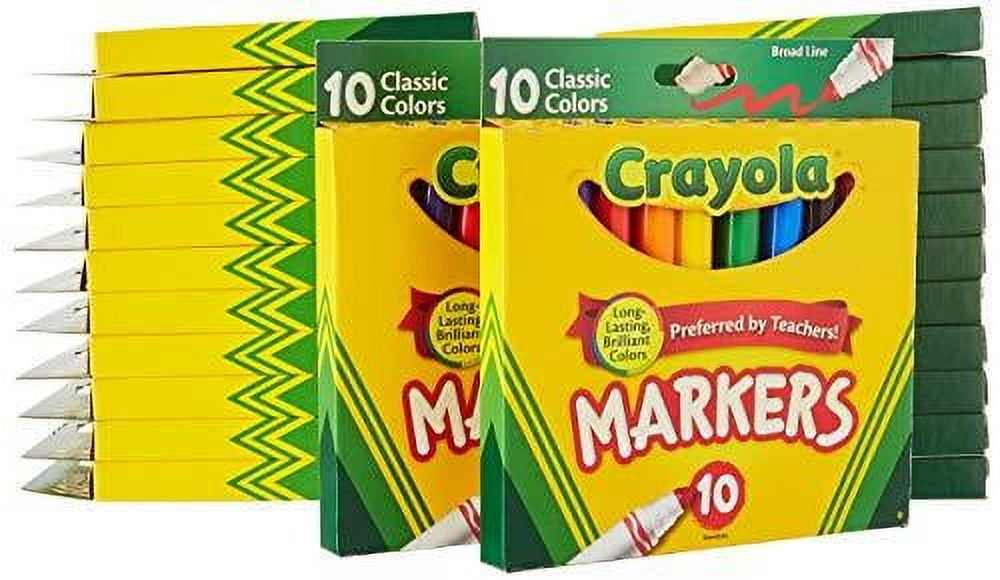 Crayola Classic Colors Broad Line Markers,10 Count ( Case of 24 )