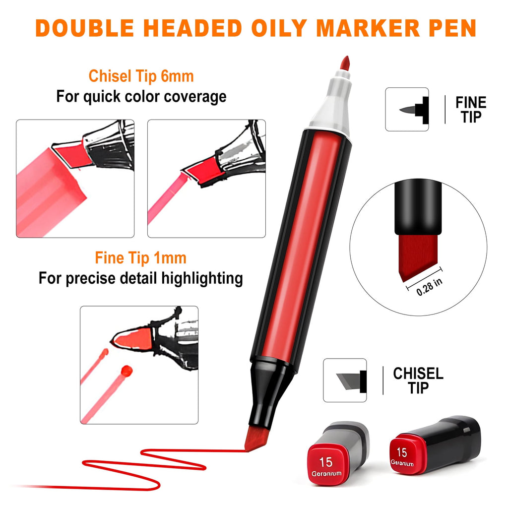 VACHAN SPORTS 80pcs alcohol markers set, double headed art markers