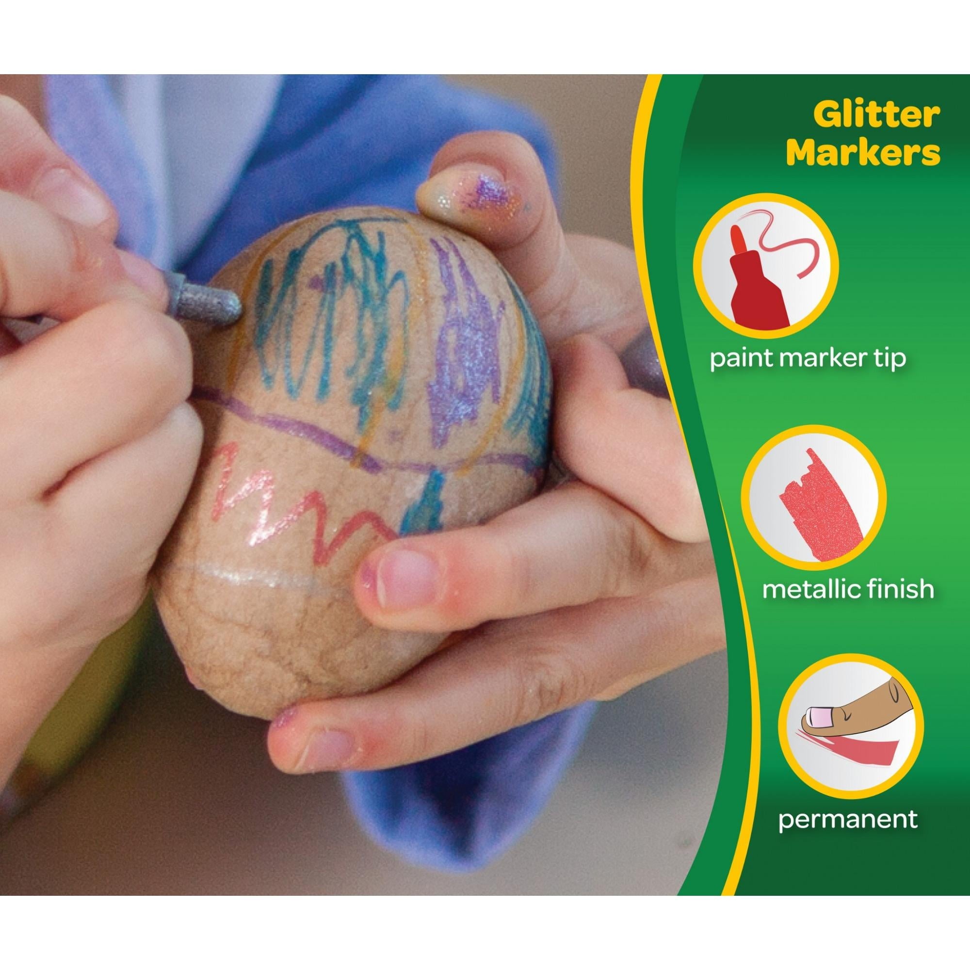 Crayola Glitter Markers, 6-Colors