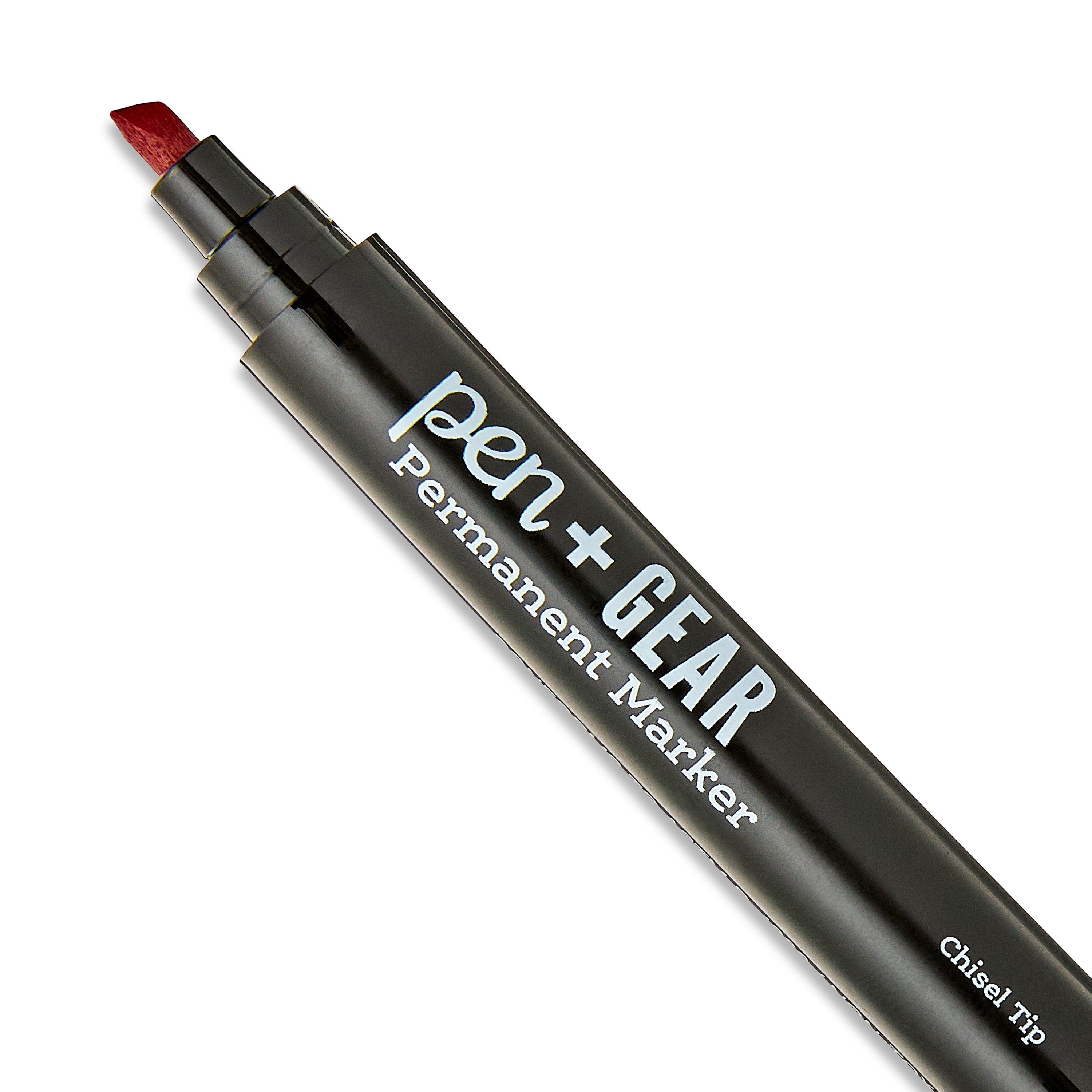 Pen+Gear Permanent Markers, Chisel Tip, Assorted Colors, 4 Count