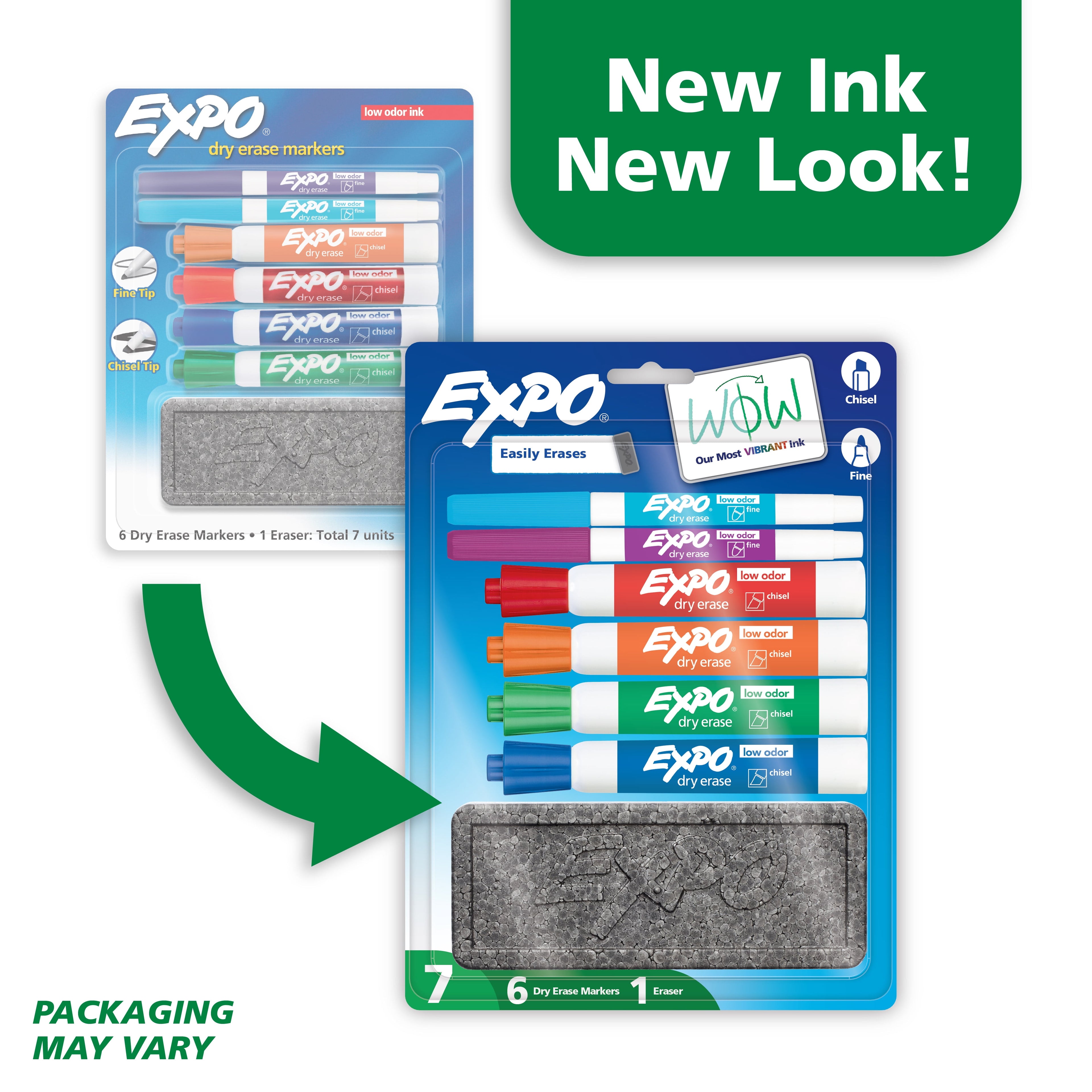 EXPO Dry Erase Markers Kit, Includes Eraser, 7 Count