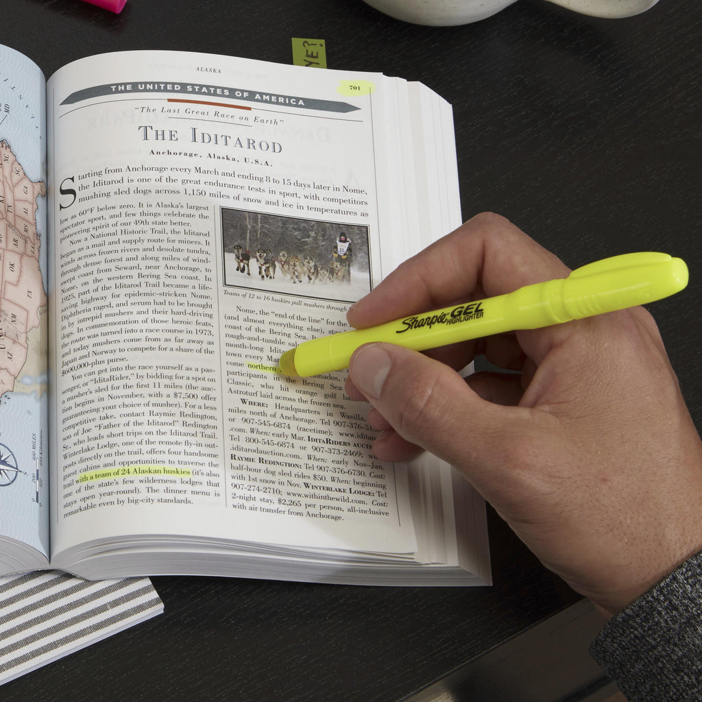 (3 pack) Sharpie Gel Highlighters, Bullet Tip, Fluorescent Yellow, 2 Count