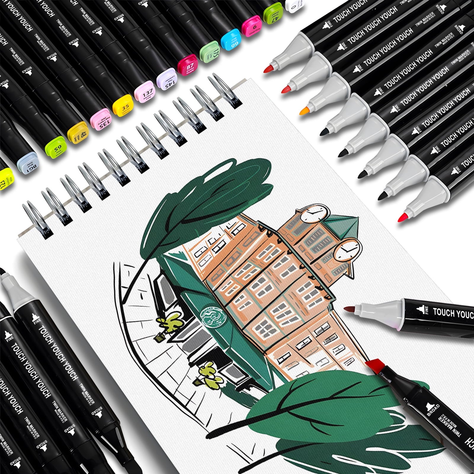 VACHAN SPORTS 80pcs alcohol markers set, double headed art markers