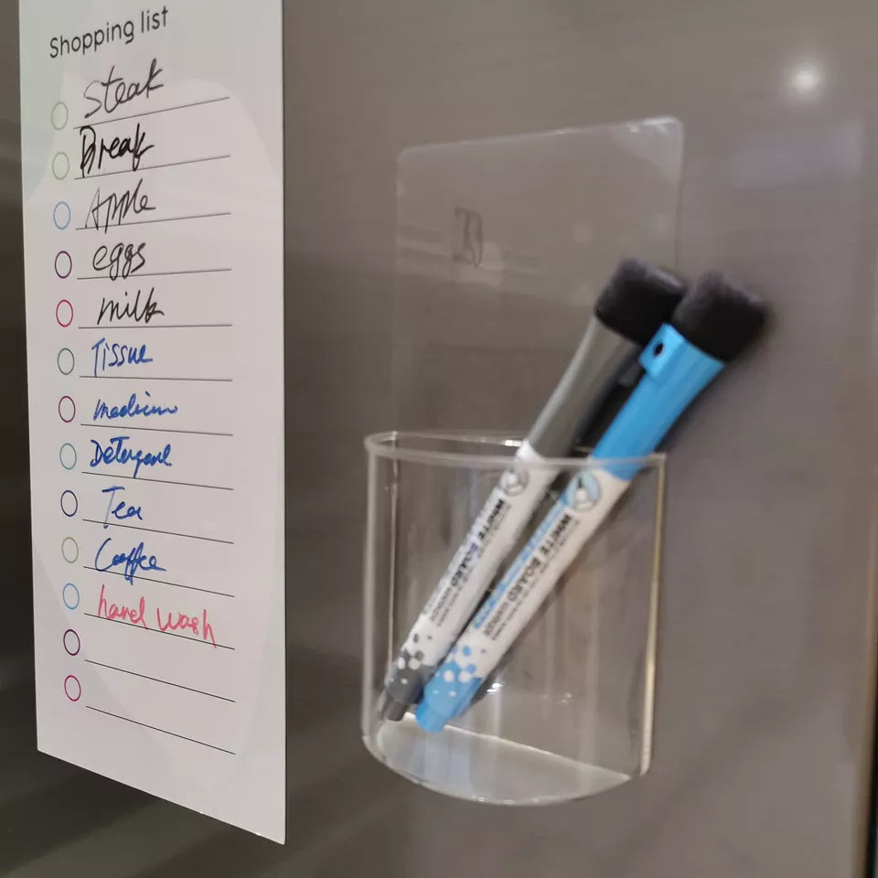 4Pcs Magnetic Dry Erase Markers, Wall Mounted Clear Dry Erase Marker Holder
