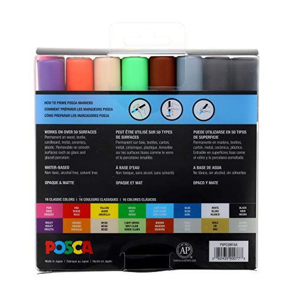 Posca 16-Color Paint Marker Set, PC-5M Medium