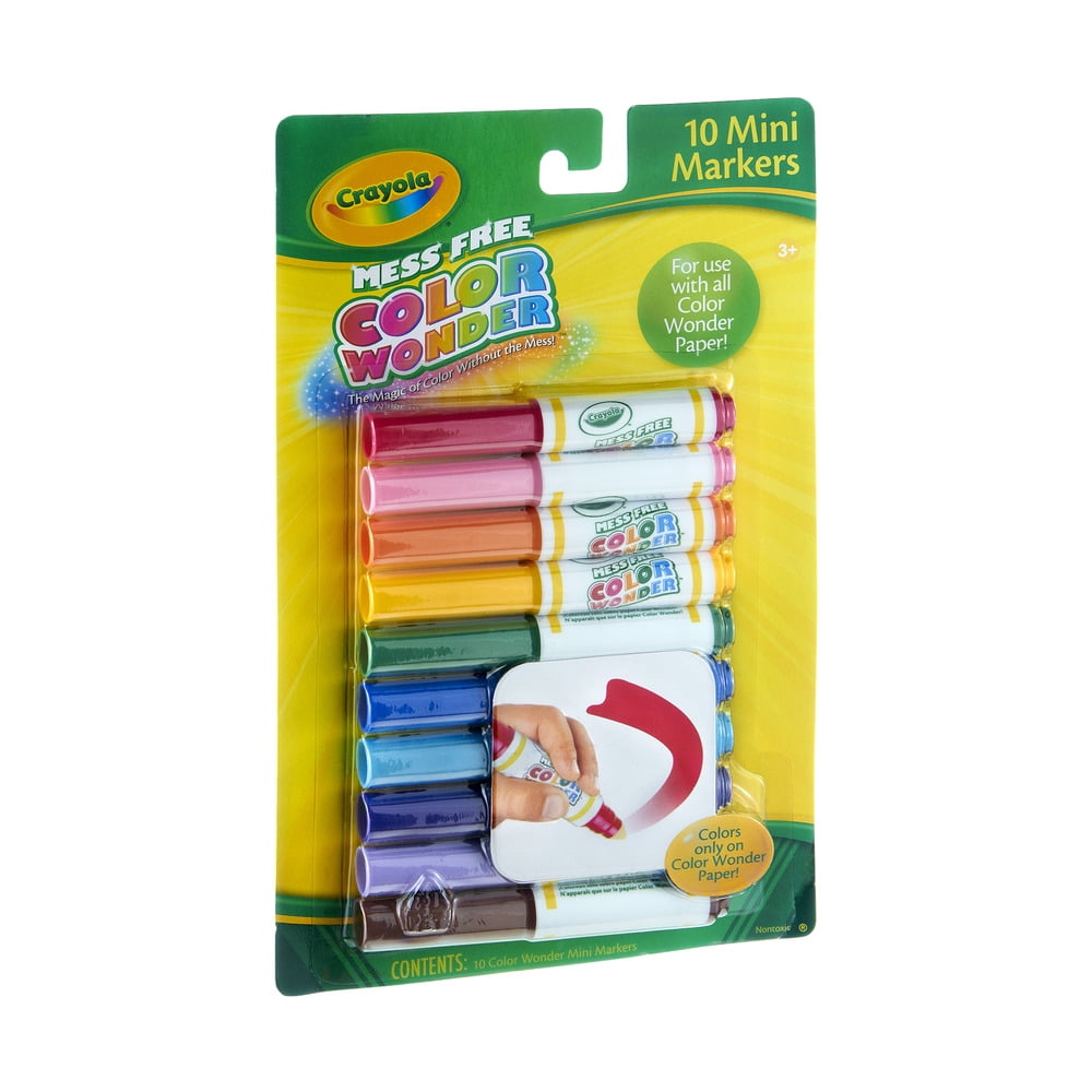 Crayola Color Wonder Mini Markers with 10, Assorted Colors, 10 Count
