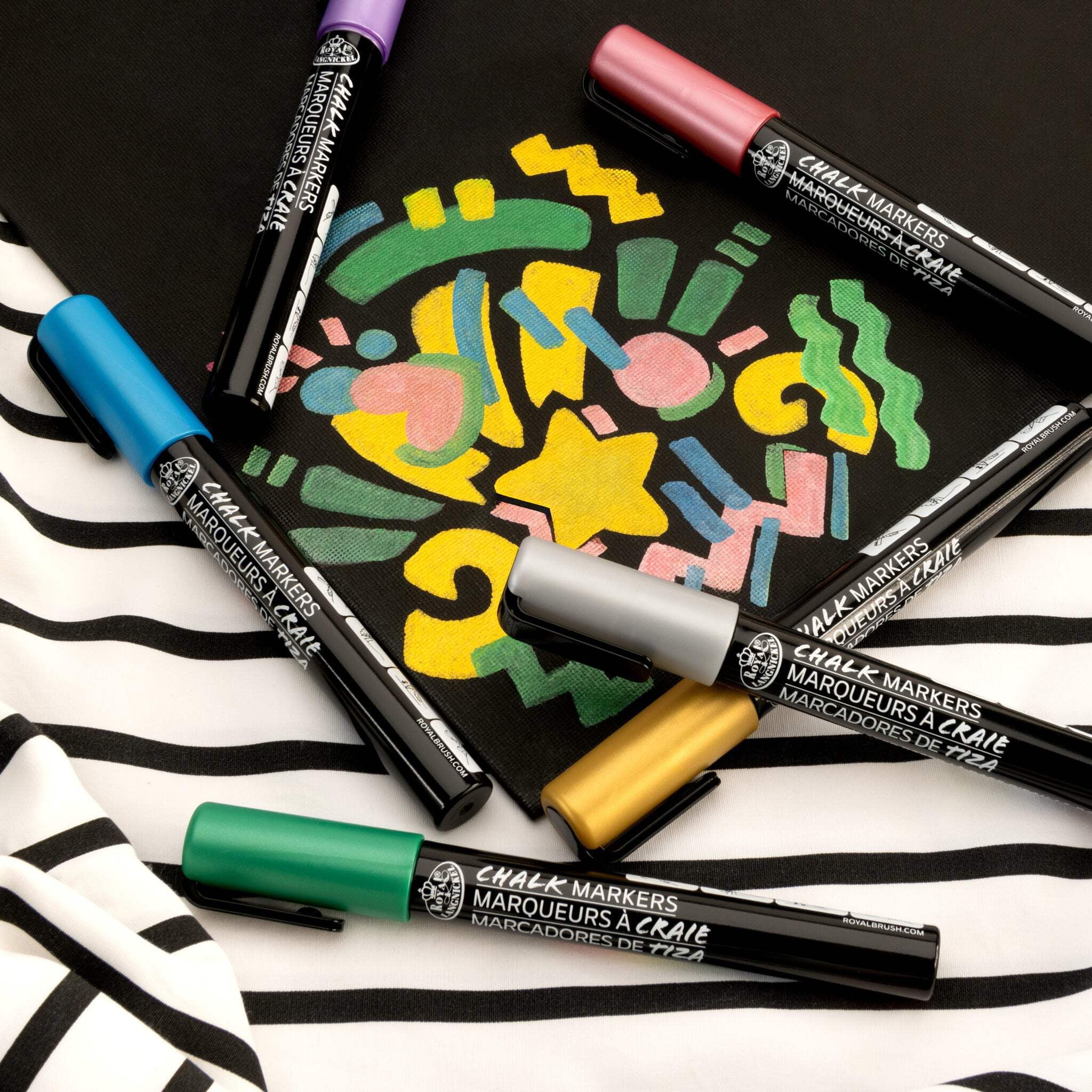 Royal & Langnickel 6 Piece 2.0 mm Metallic Chalk Marker Set