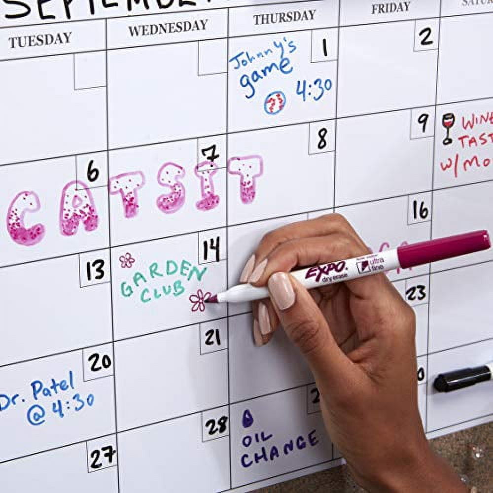 Expo Low-Odor Dry-Erase Marker, Extra-Fine Needle Tip, Assorted Colors, 8-Set