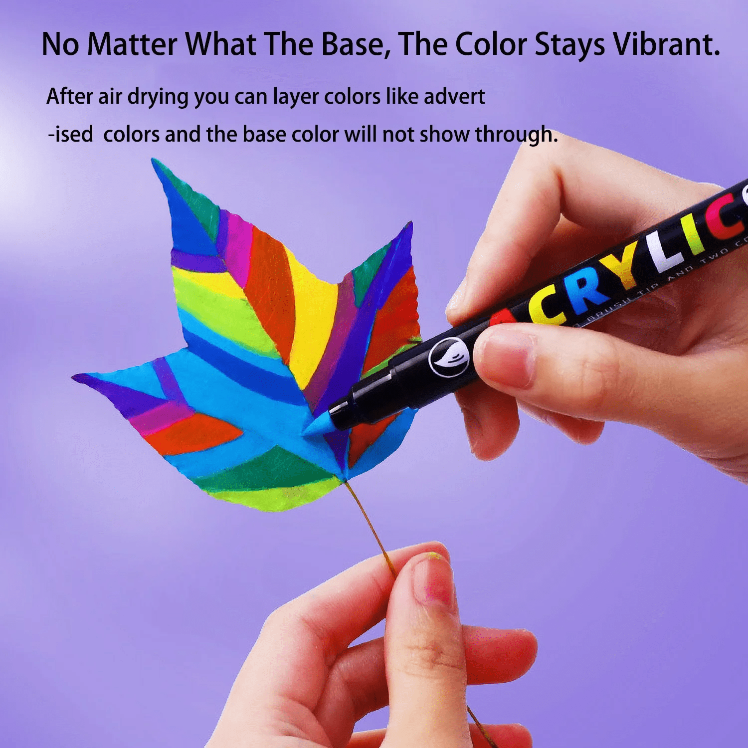 SFBOSF Dual Tip Acrylic Paint Markers Set with Brush Tip, Fine Tip, Assorted Colors, 36 Count