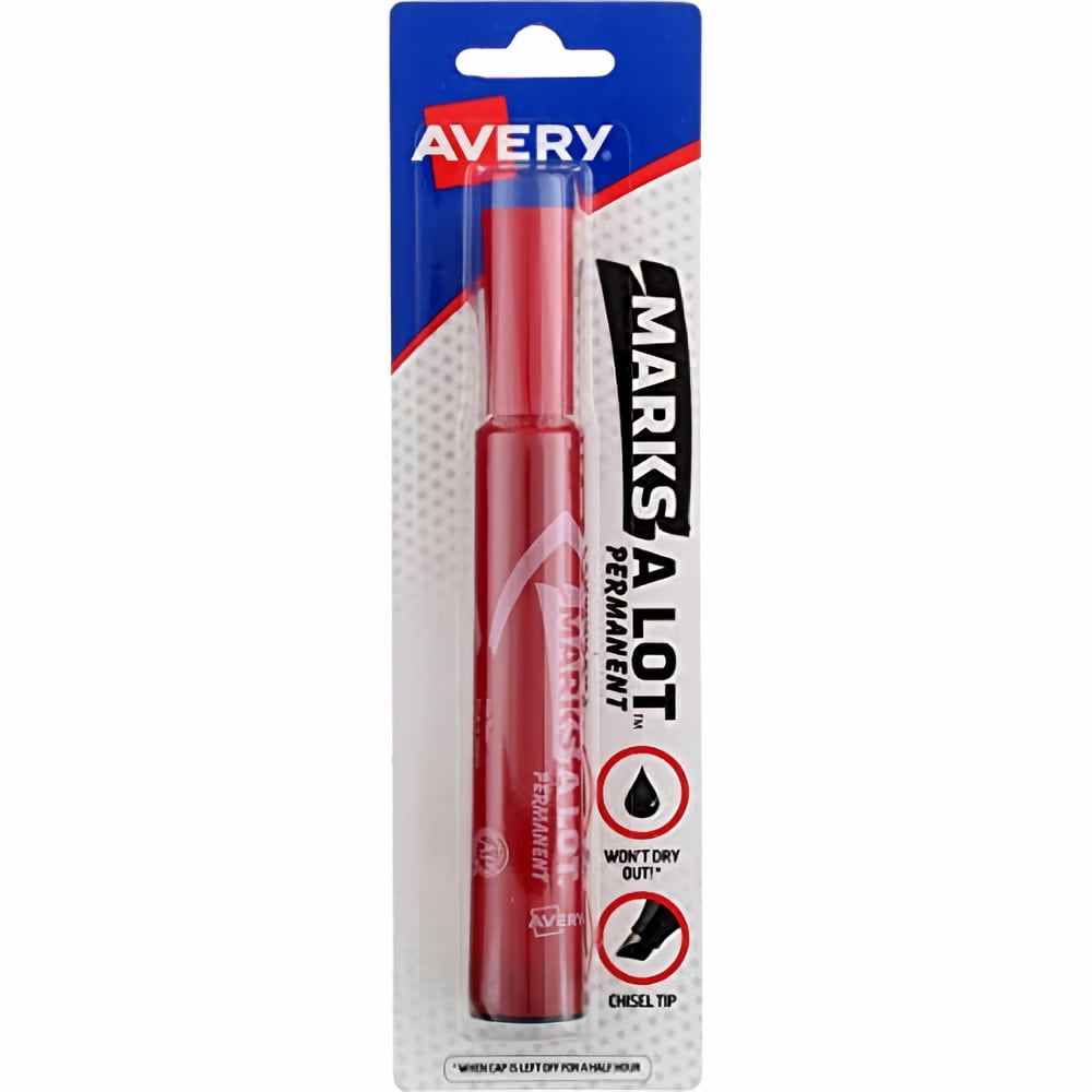 Avery Marks-A-Lot Chisel Point Permanent Ink Marker (Pack of 6)