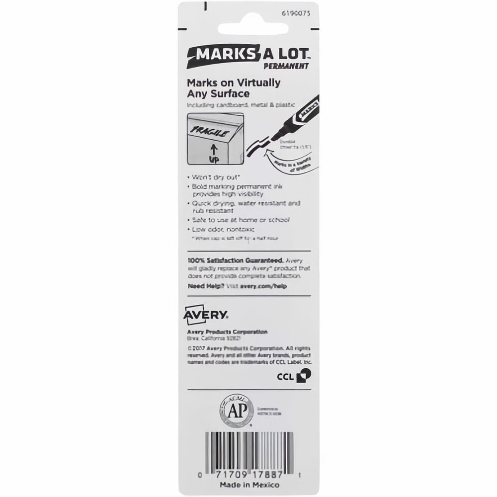Avery Marks-A-Lot Chisel Point Permanent Ink Marker (Pack of 2)