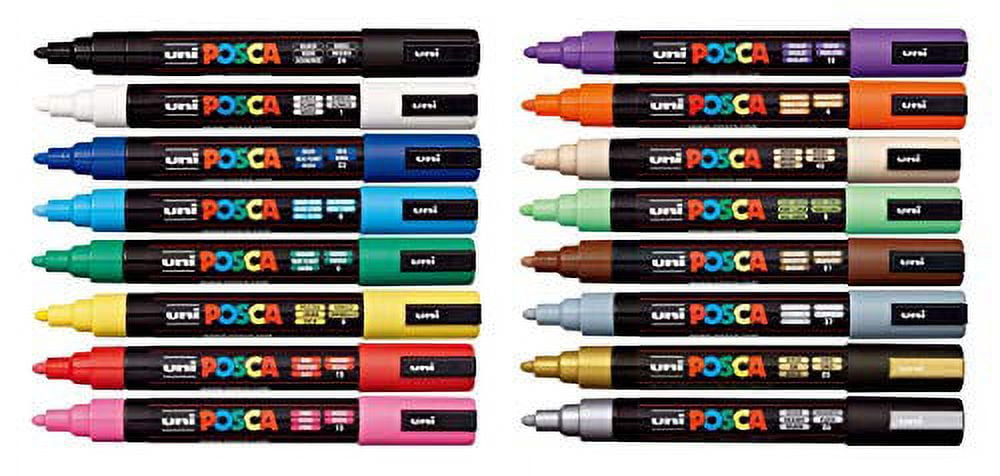 Posca 16-Color Paint Marker Set, PC-5M Medium