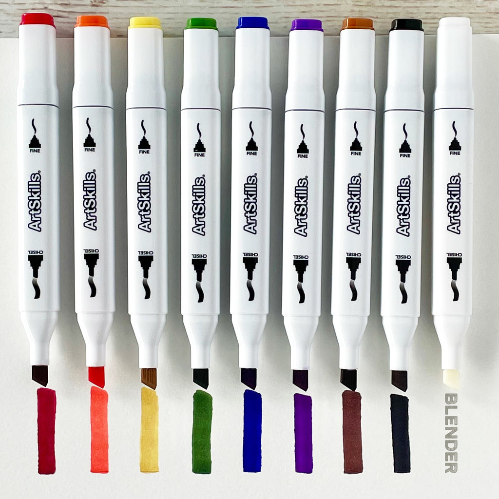 ArtSkills Dual Tip Alcohol Marker Set with 9" x 12" Paper Pad, Art Markers, 10 Pieces