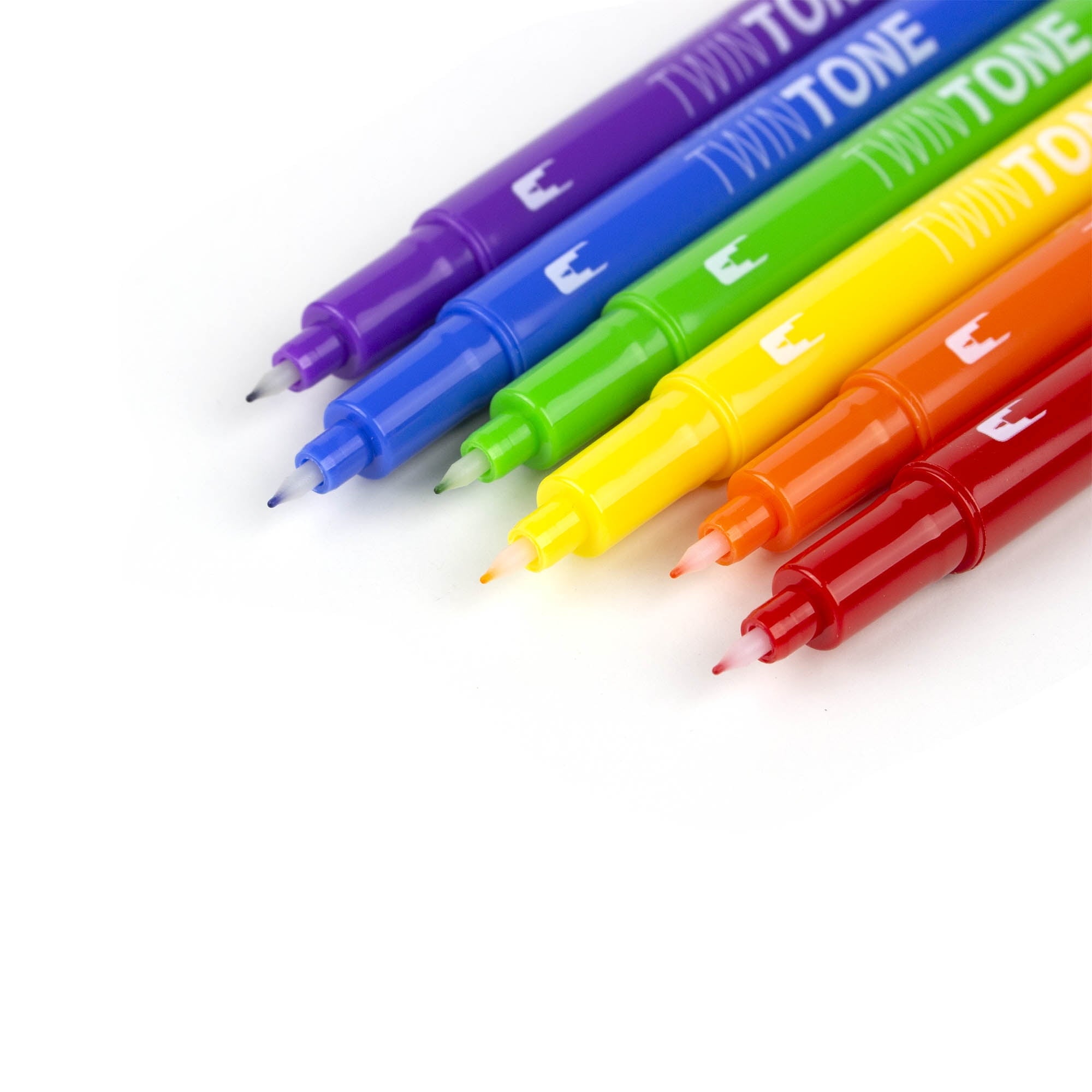 Tombow TwinTone Dual-Tip Marker Pen Set, Broad & Extra-Fine Tips, Rainbow Color Palette, 6 Count