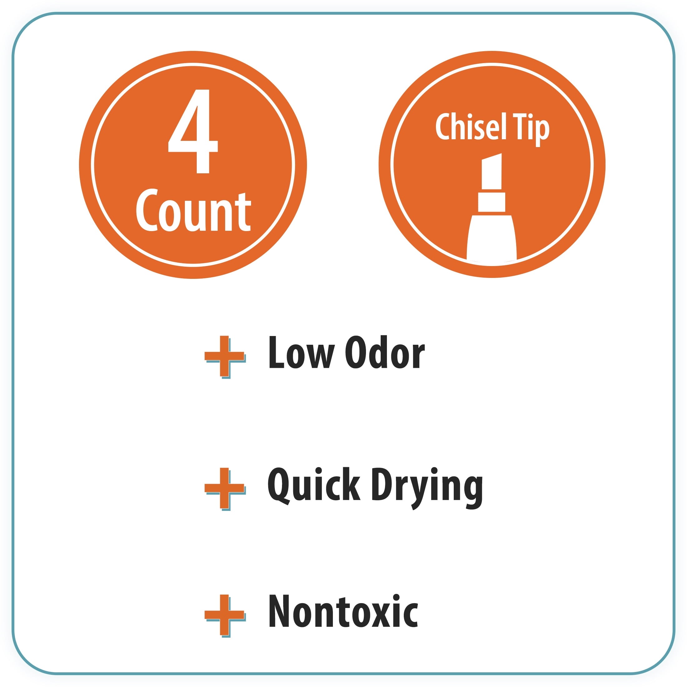 Pen+Gear Dry Erase Markers, Chisel Tip, Assorted Ink Colors, 4 Count