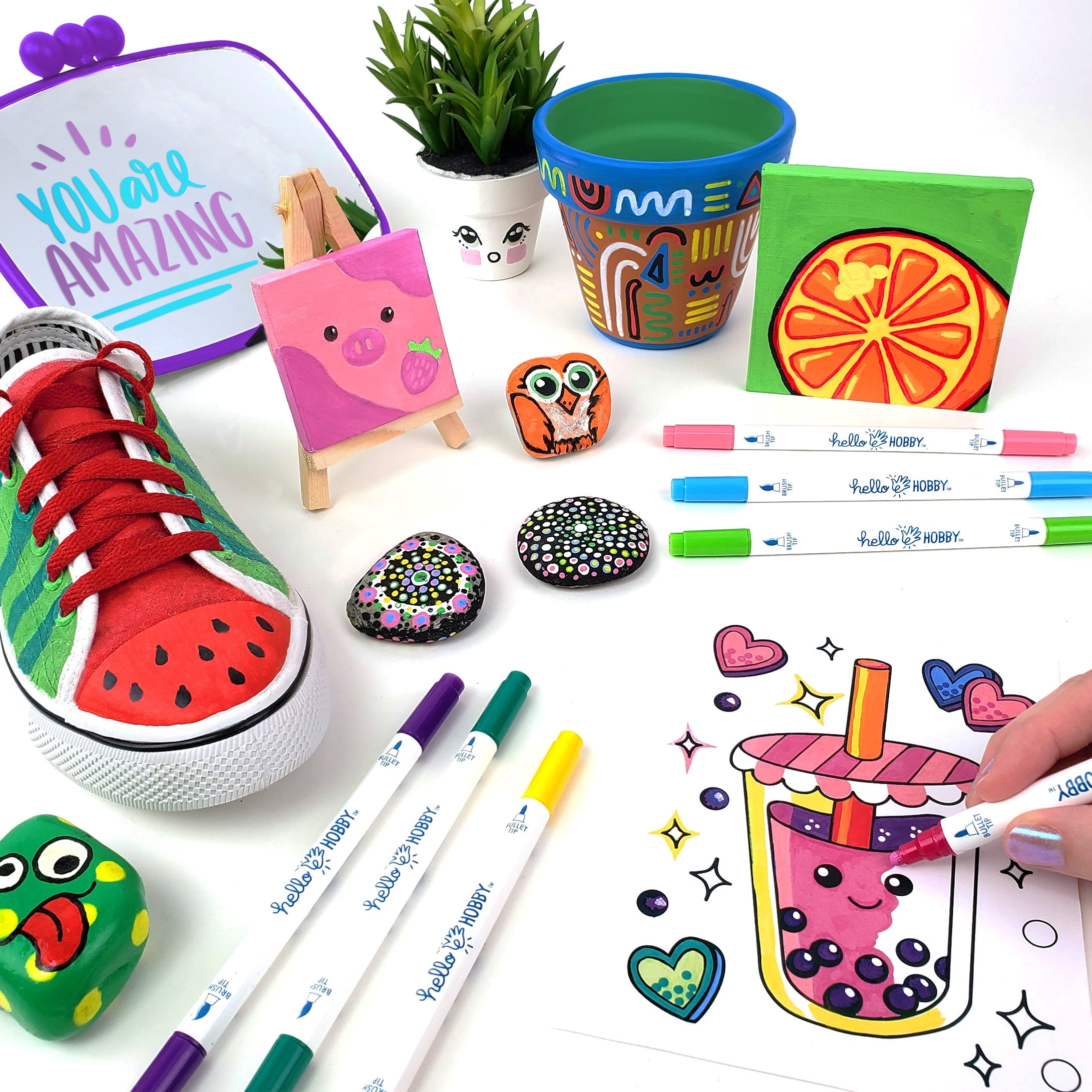 Hello Hobby  Detail Acrylic Paint Markers, 12 Count