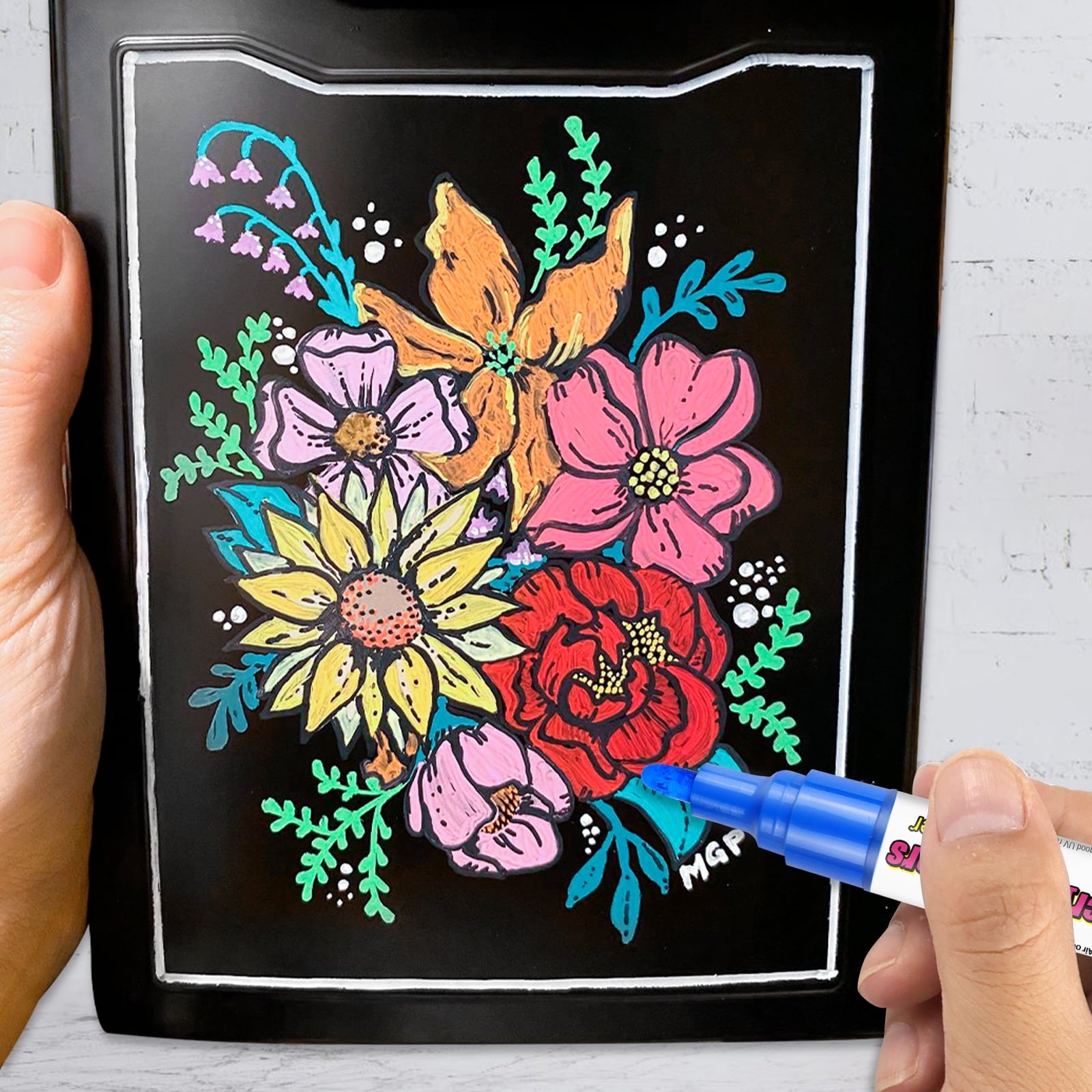 JEFFNIUB Acrylic Paint Pens Dual Tips 2mm-0.7mm, 12 Colors Paint Pens Markers for Rock Painting Glass, Wood, Canvas DIY Drawing