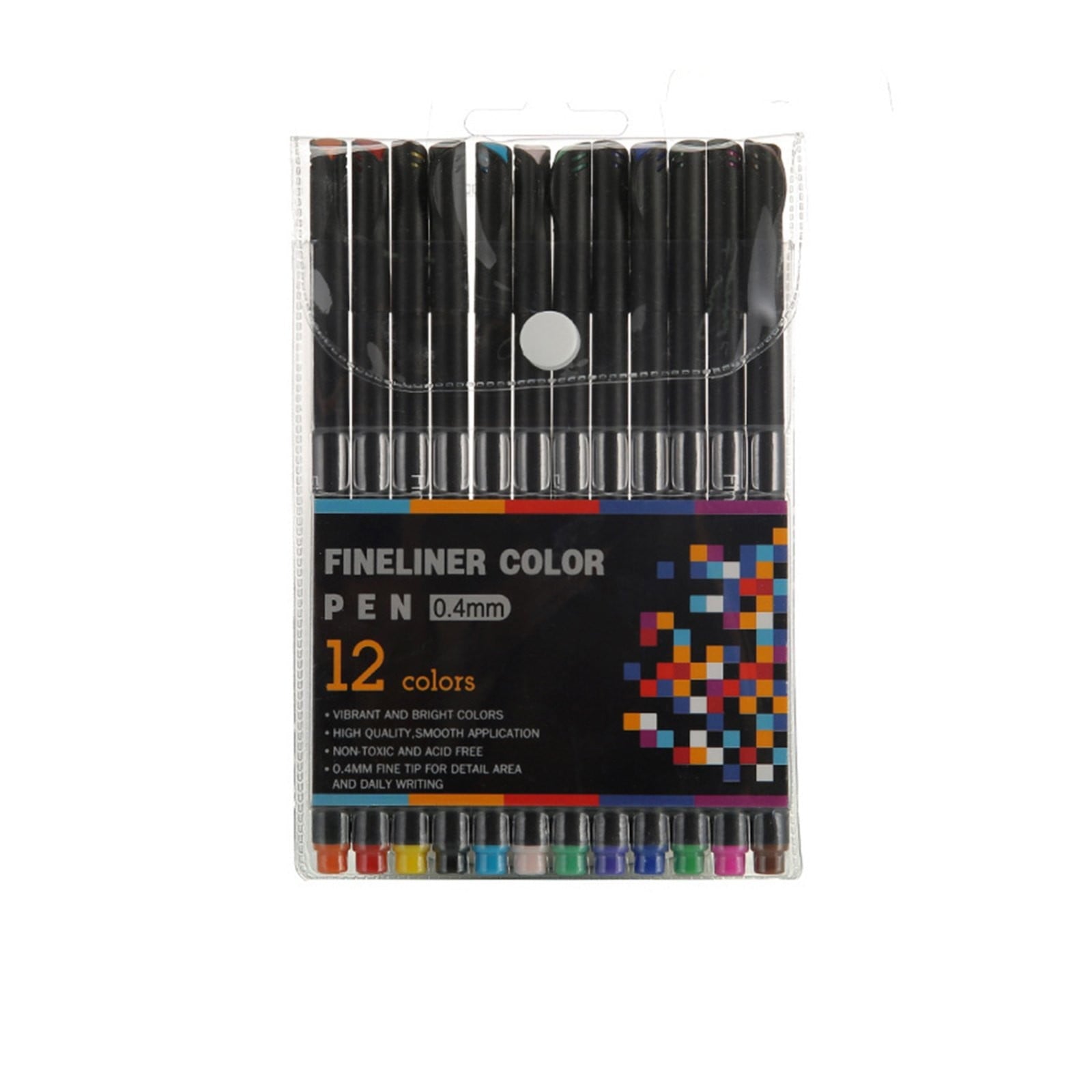 Pen Drawing Line, Fineliner Pens, 12 Colors 0.4mm Fineliner Color Pen Set Fine Point Markers Drawing Pens for Journaling, Note Taking, Calendar, Adult Coloring