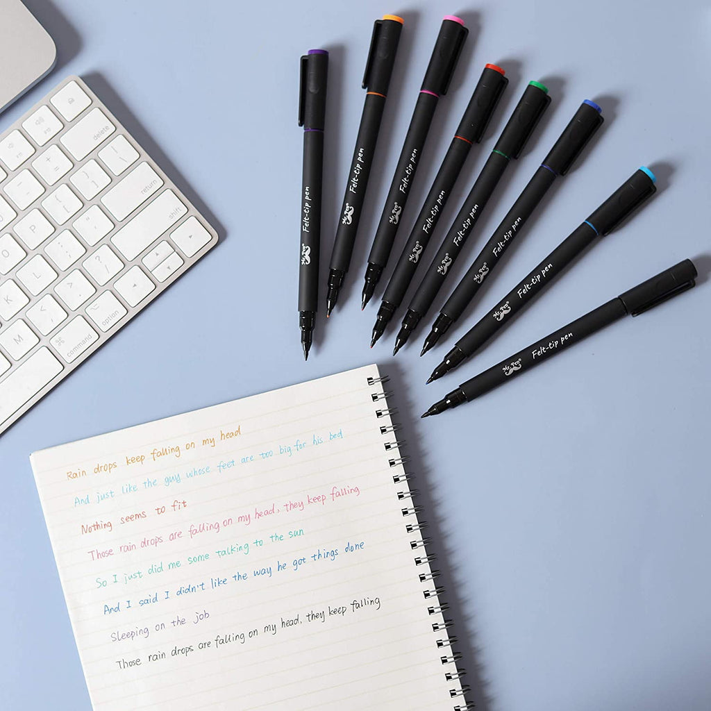 Mr. Pen- Pens, Felt Tip Pens, Pens Fine Point, Pack of 8, Fast Dry, No Smear, Colored Markers