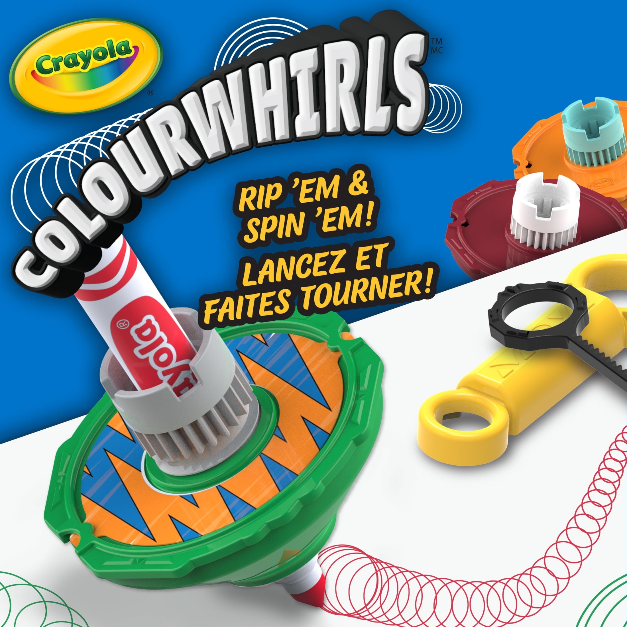 Crayola Colourwhirls Spin Art Toy with Washable Marker, 3 Ct Playset, Competition Game, Coloring Gifts for Kids Ages 6, 7, 8, 9