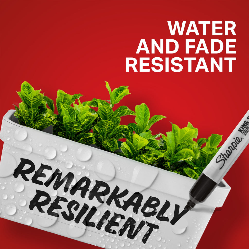 Sharpie King Size Permanent Markers, Large Chisel Tip, Black, 12 Count