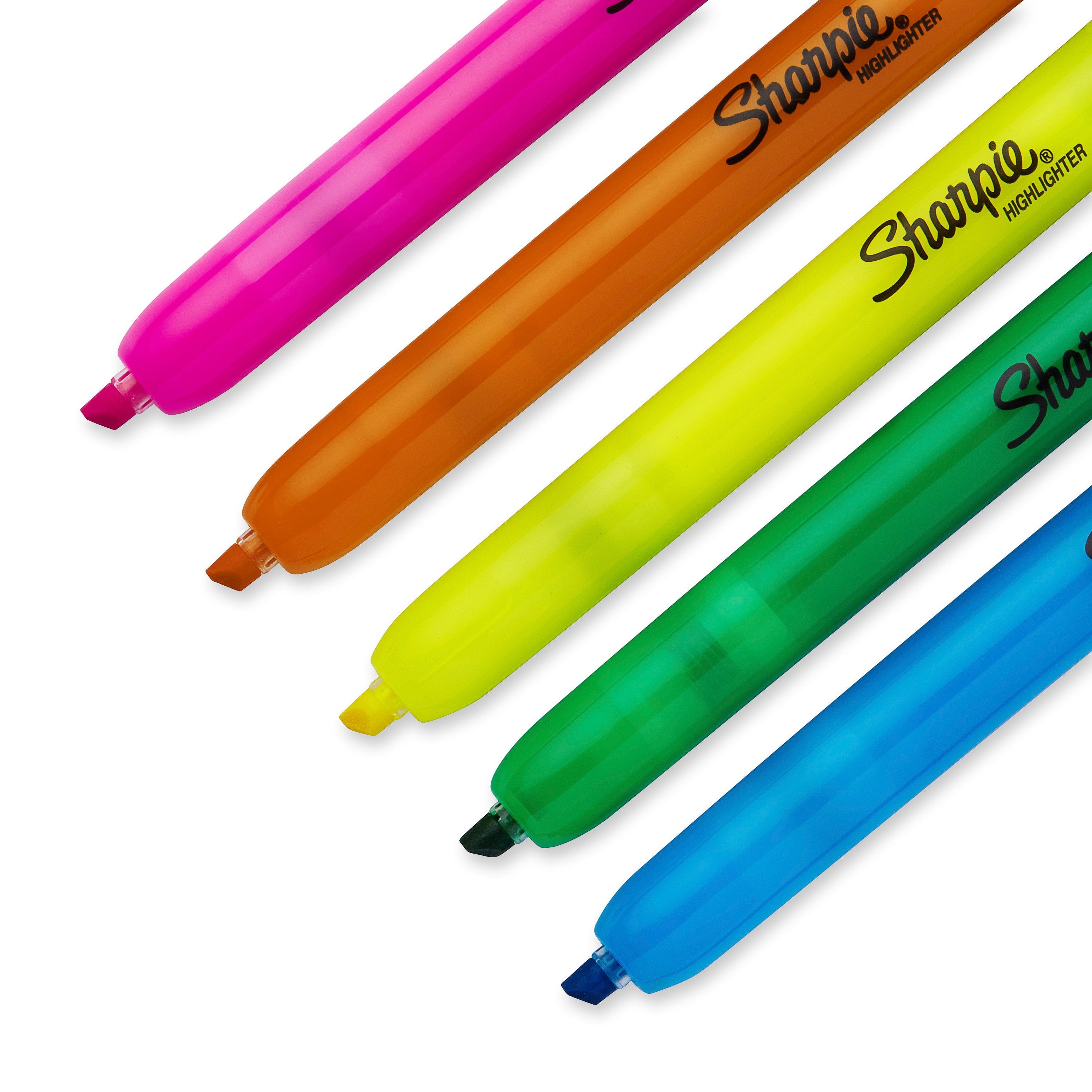 Sharpie Retractable Highlighters, Chisel Tip, Assorted Colors, 5 Count