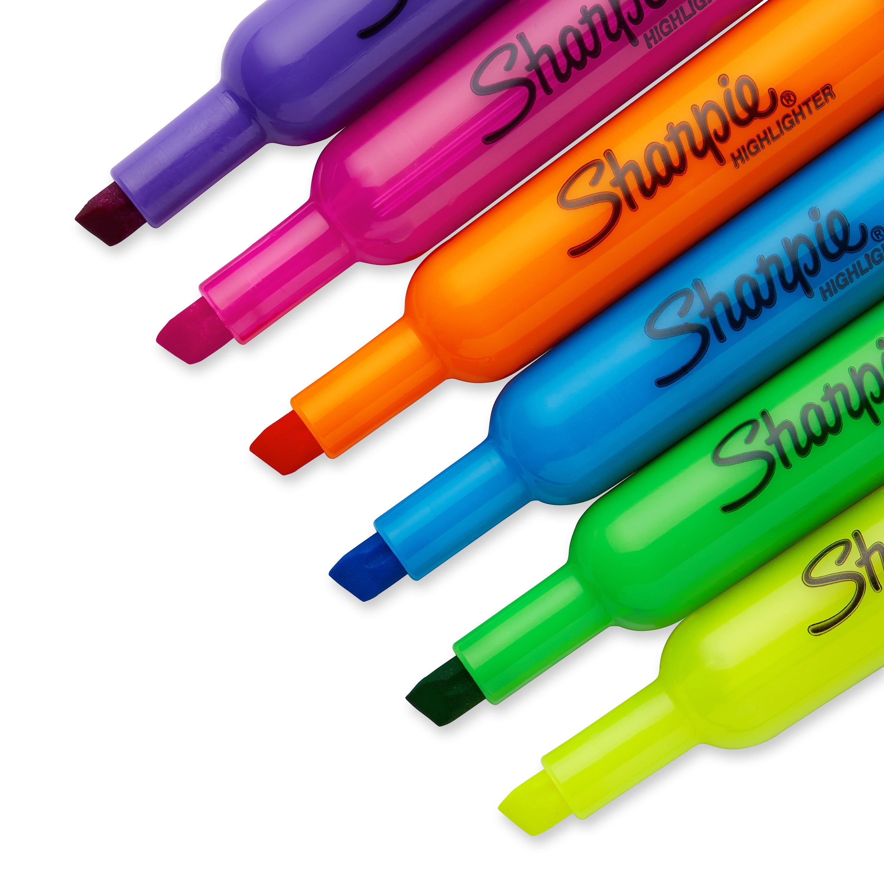 Sharpie Tank Style Highlighters, Chisel Tip, Assorted Fluorescent Colors, 8 Count