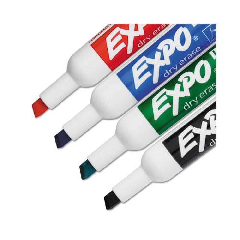 Low-Odor Dry Erase Marker Starter Set Broad Chisel Tip, Assorted Colors, 4/Set